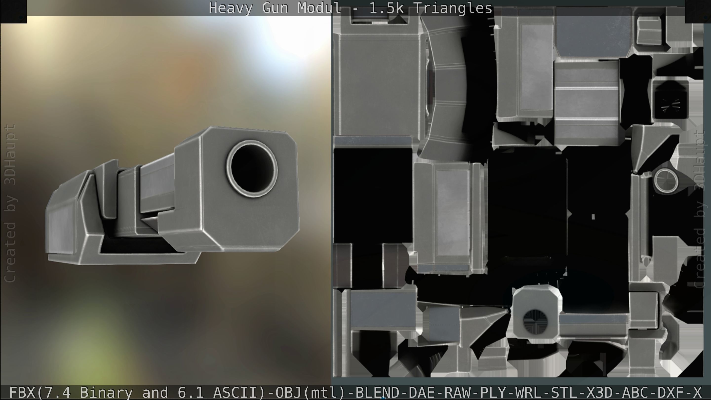 Heavy Gun Modul Animated Low-poly 3D model_151