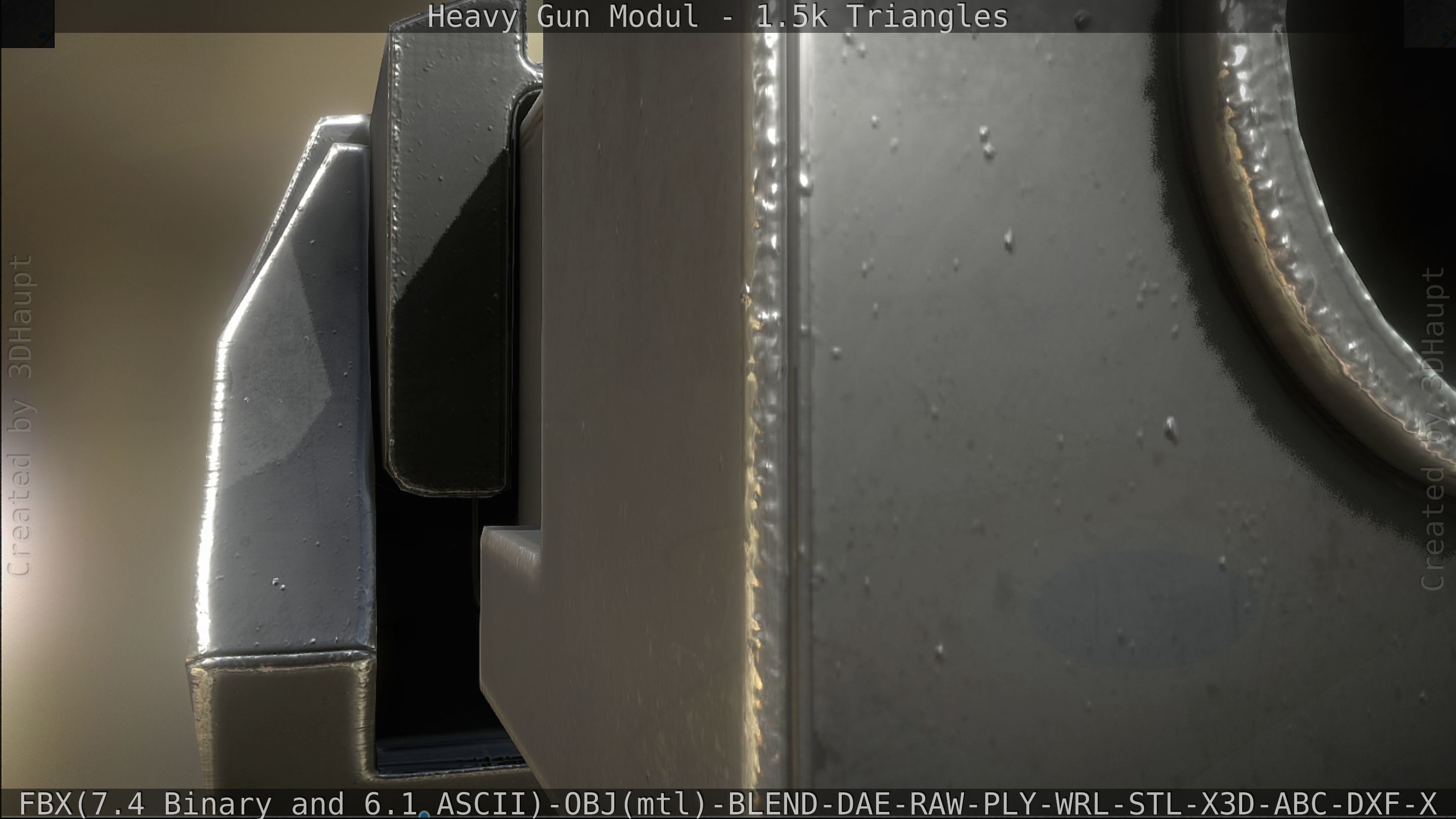 Heavy Gun Modul Animated Low-poly 3D model_49