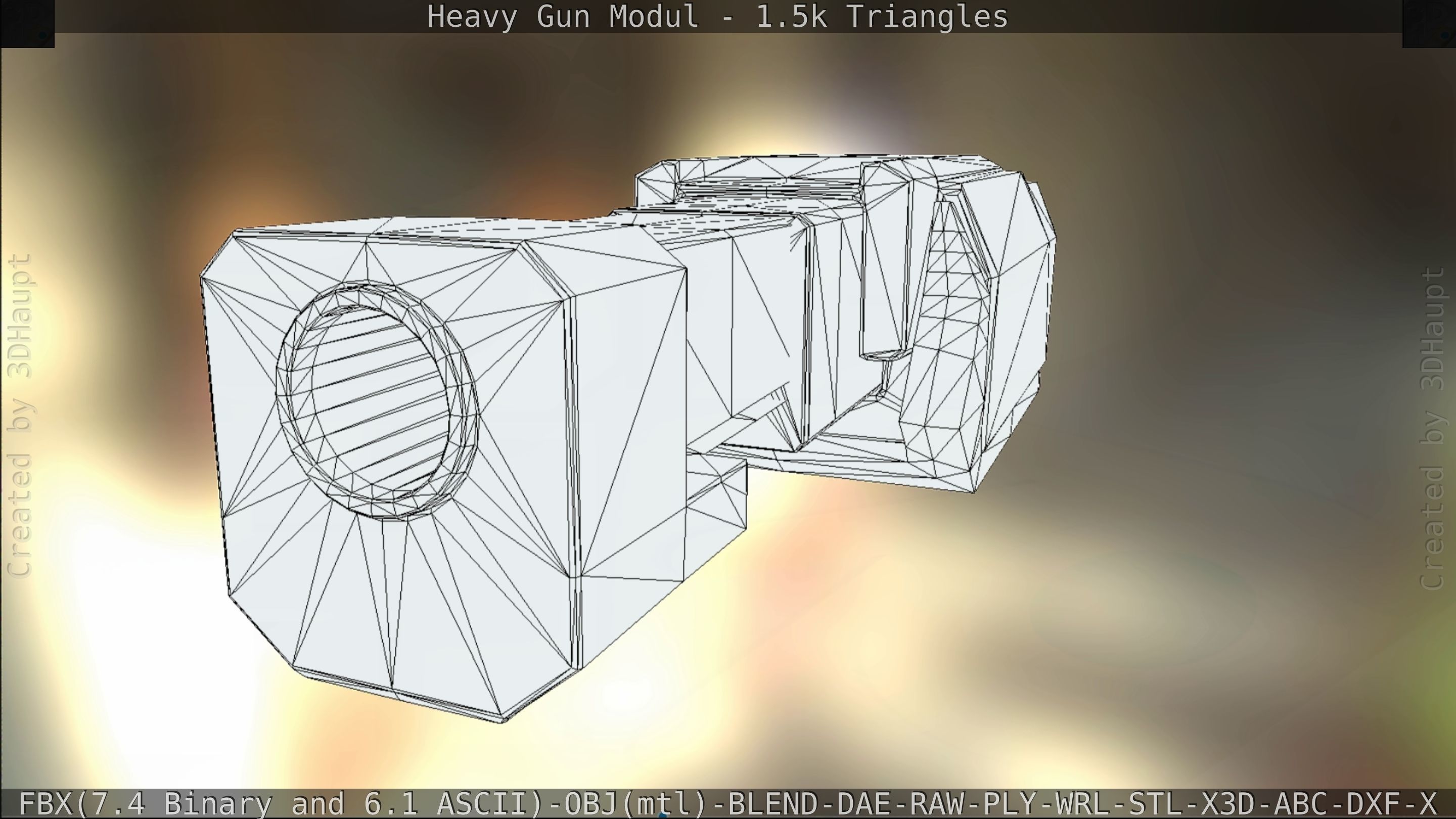 Heavy Gun Modul Animated Low-poly 3D model_124