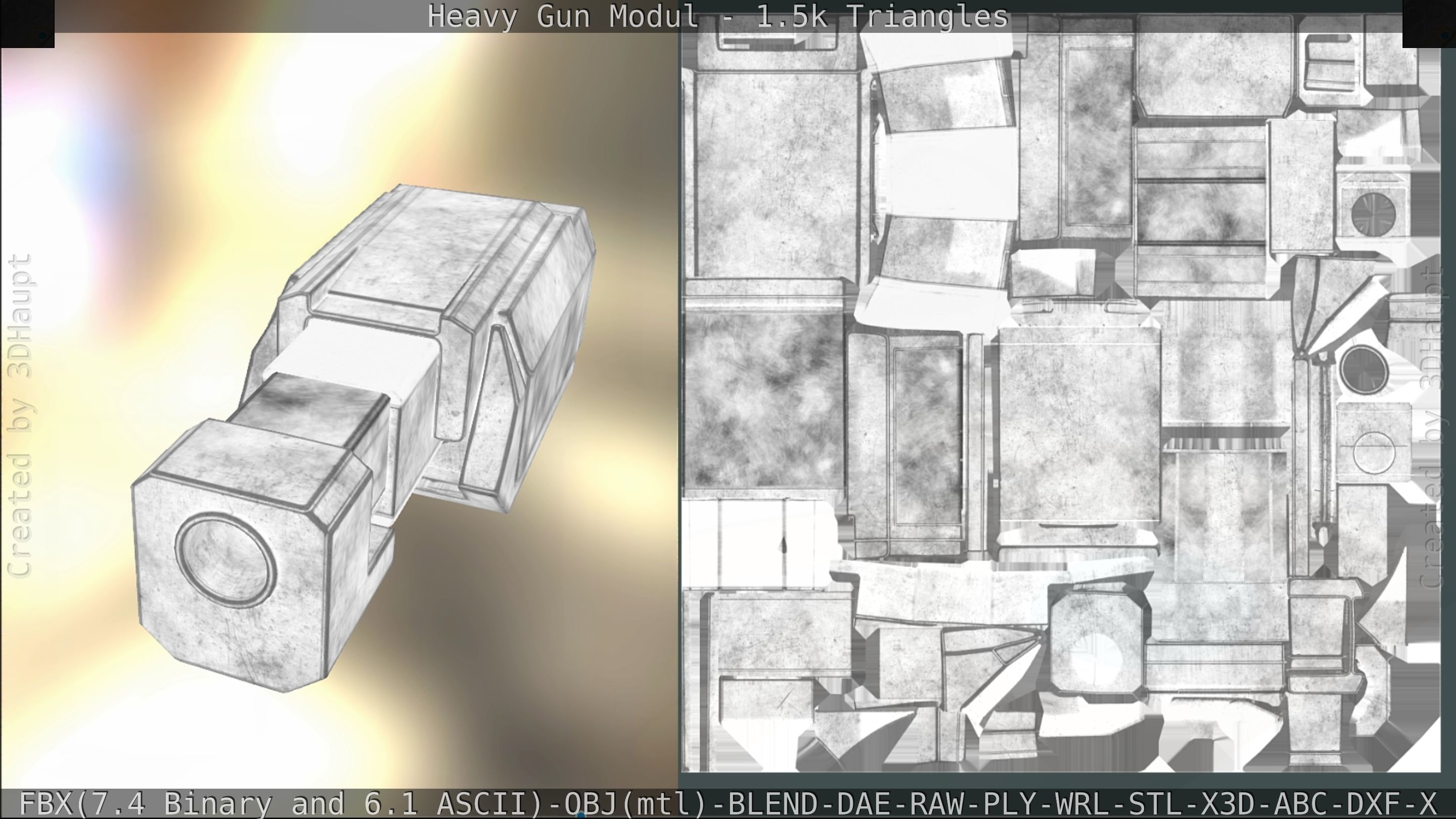 Heavy Gun Modul Animated Low-poly 3D model_172