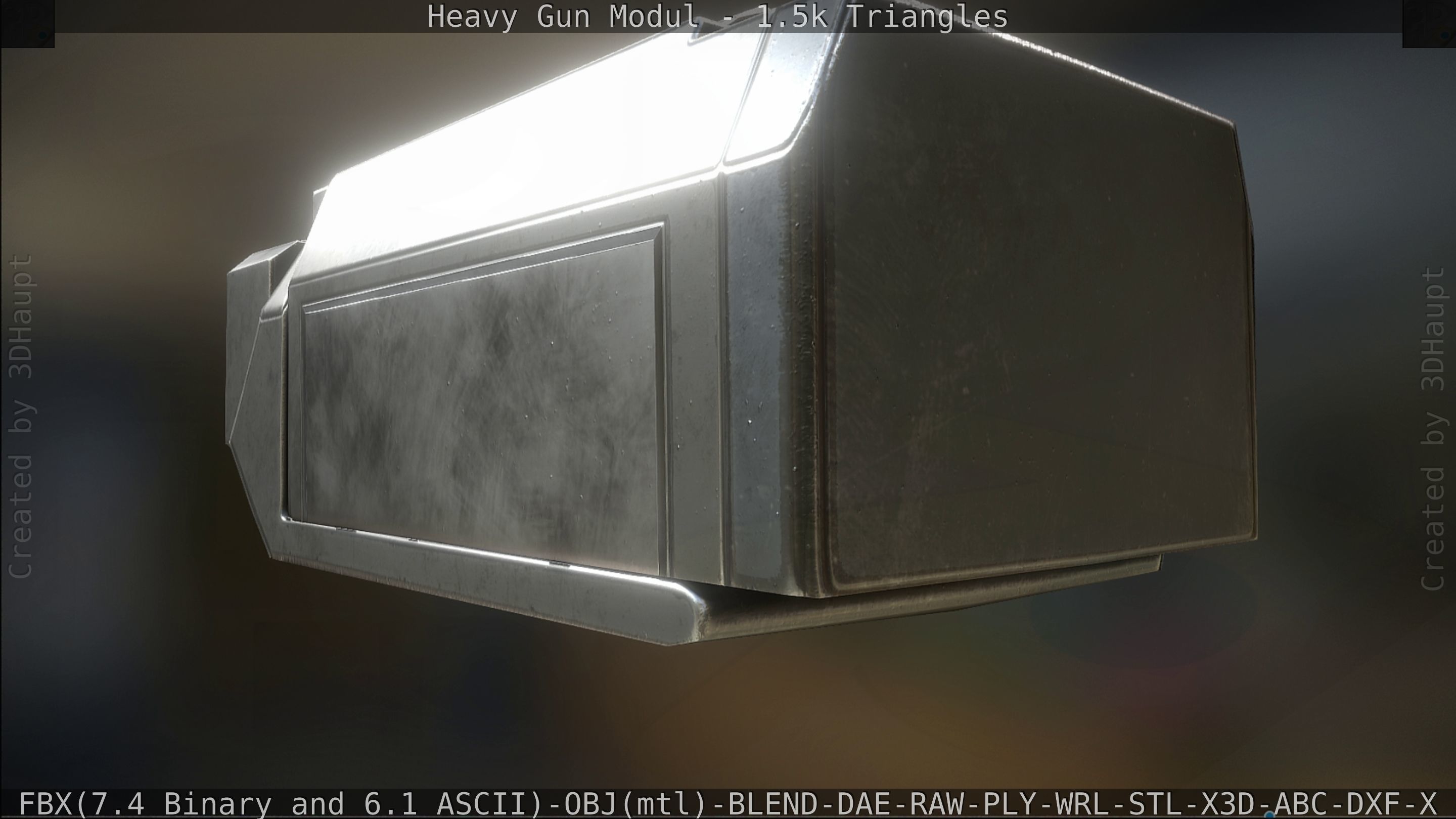 Heavy Gun Modul Animated Low-poly 3D model_86