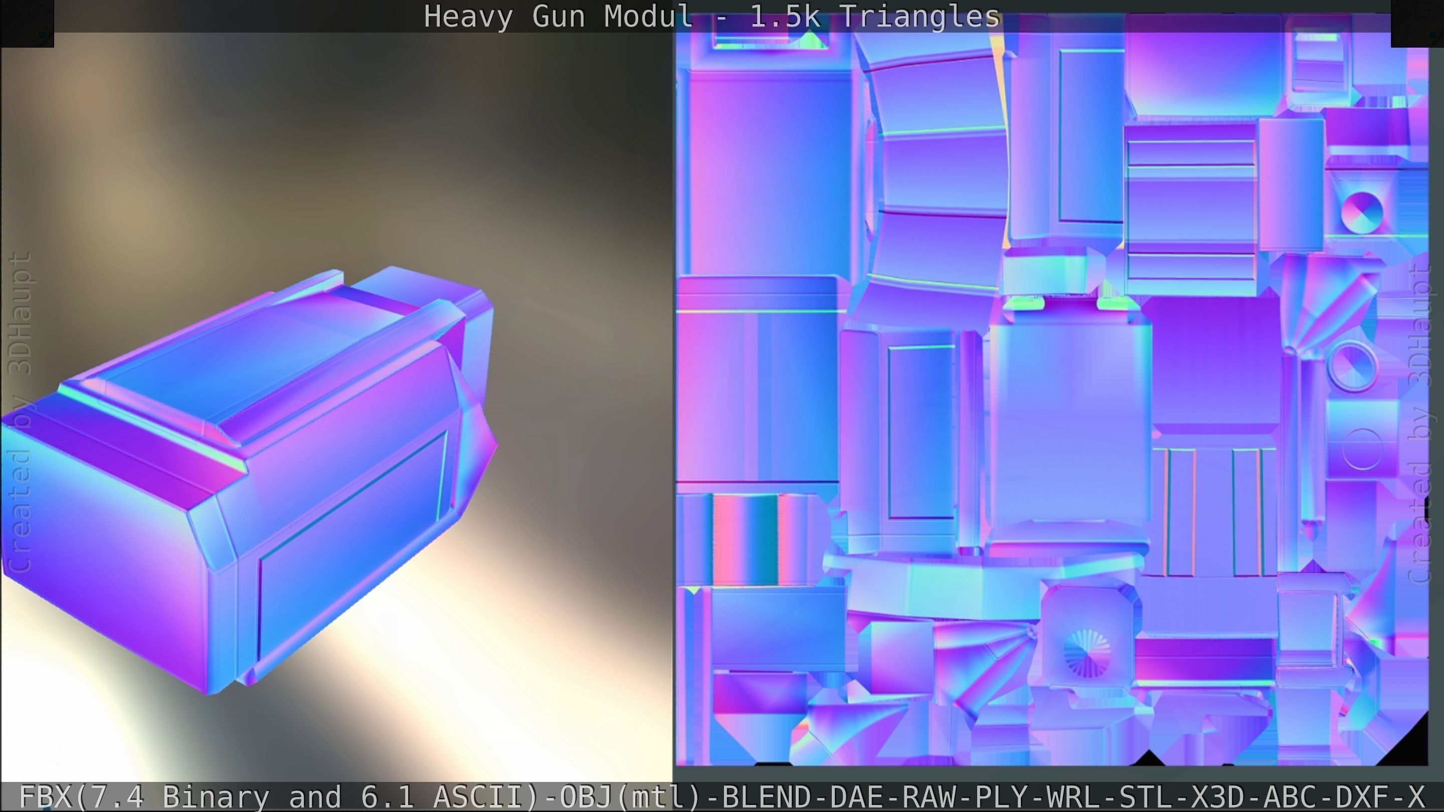 Heavy Gun Modul Animated Low-poly 3D model_189