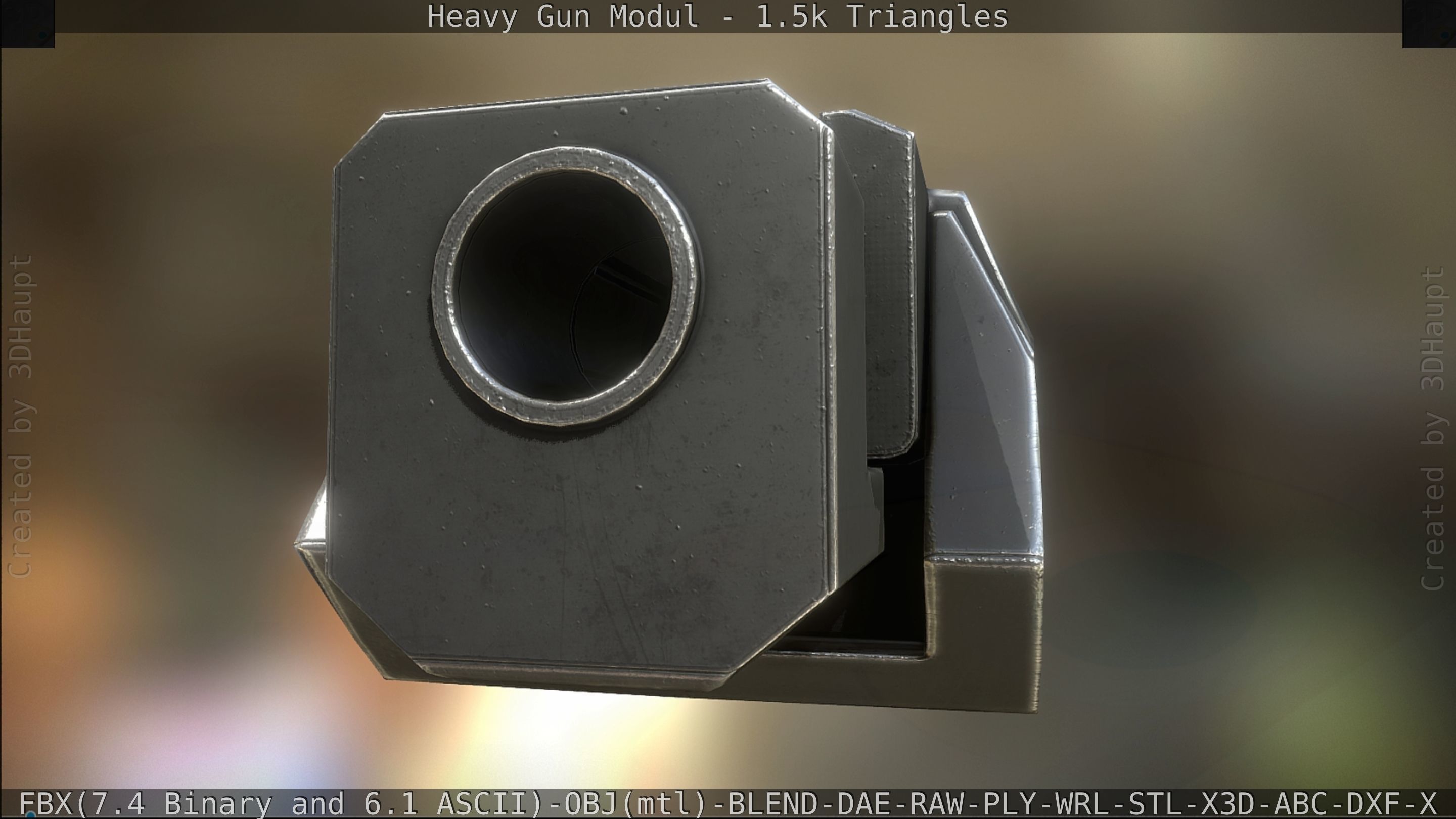 Heavy Gun Modul Animated Low-poly 3D model_44