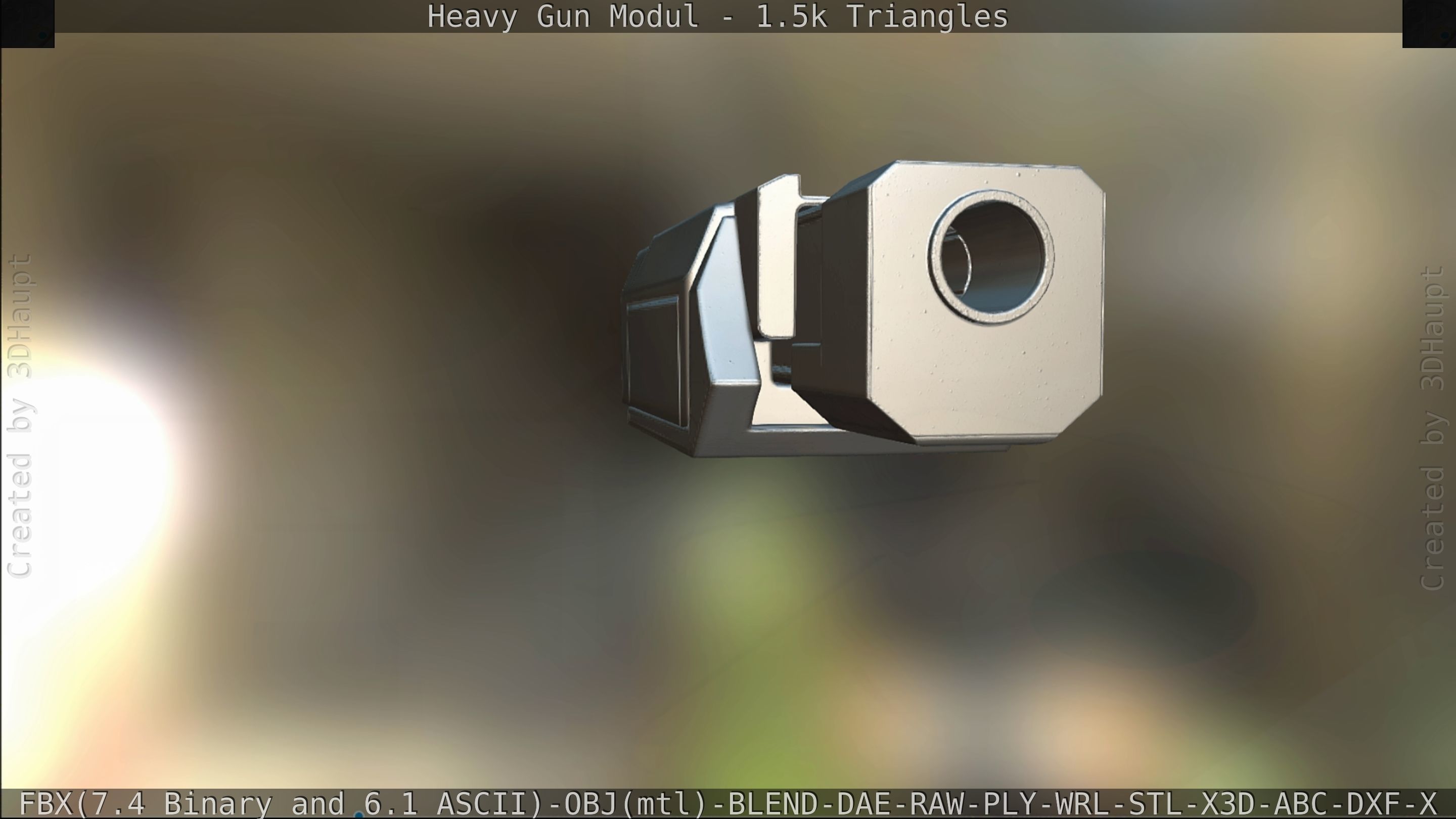 Heavy Gun Modul Animated Low-poly 3D model_243