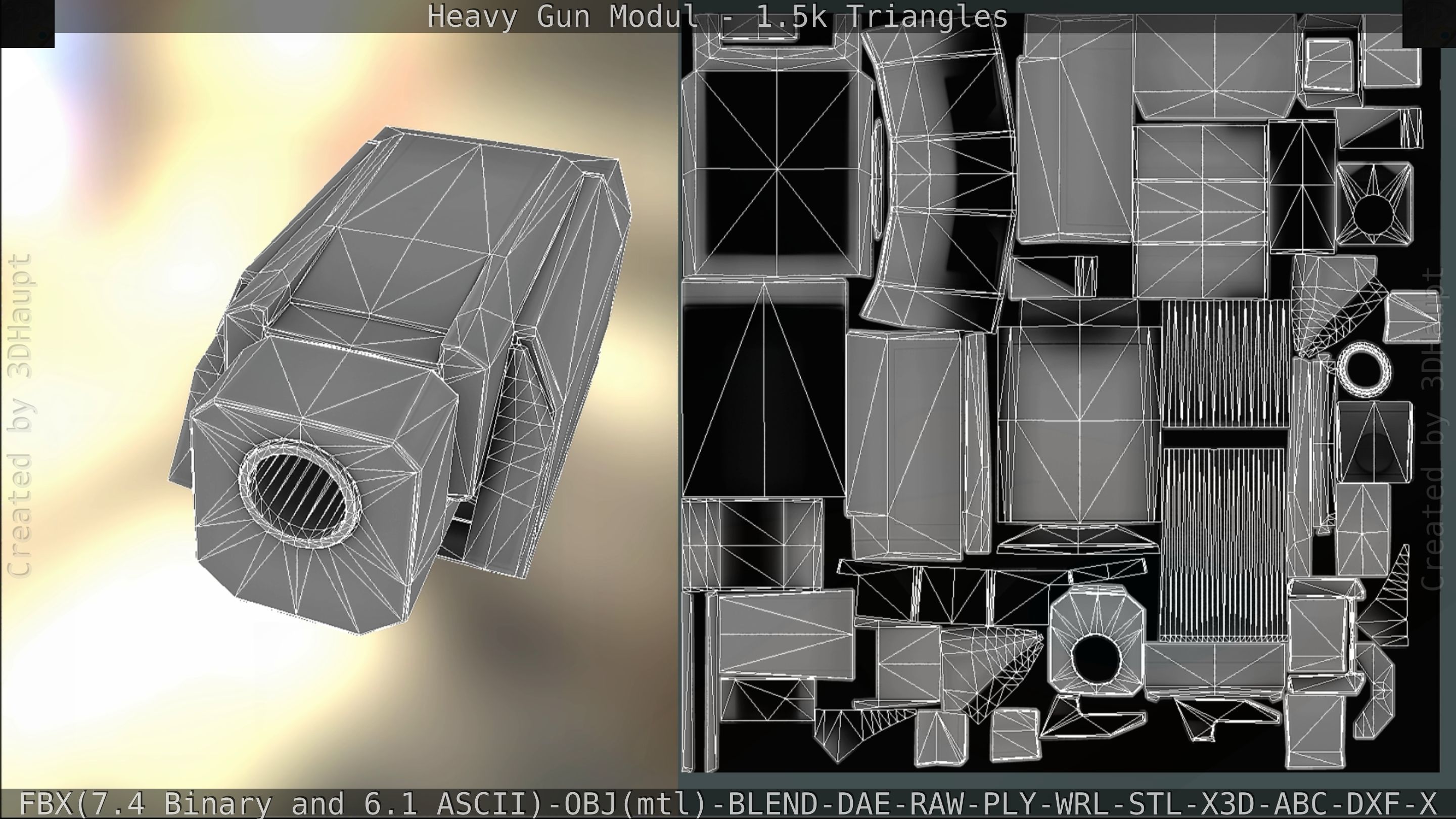 Heavy Gun Modul Animated Low-poly 3D model_213