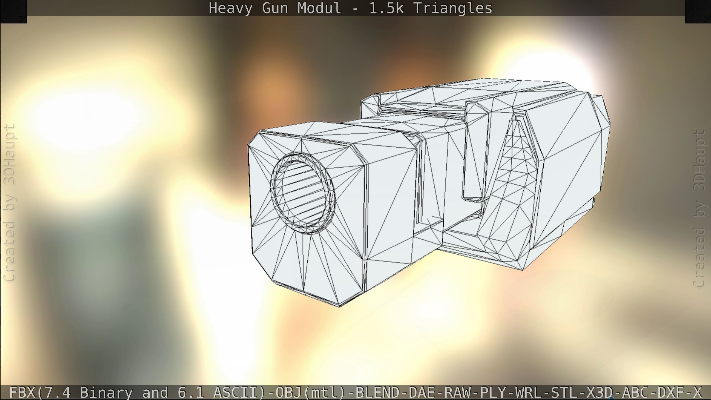 Heavy Gun Modul Animated Low-poly 3D model_148