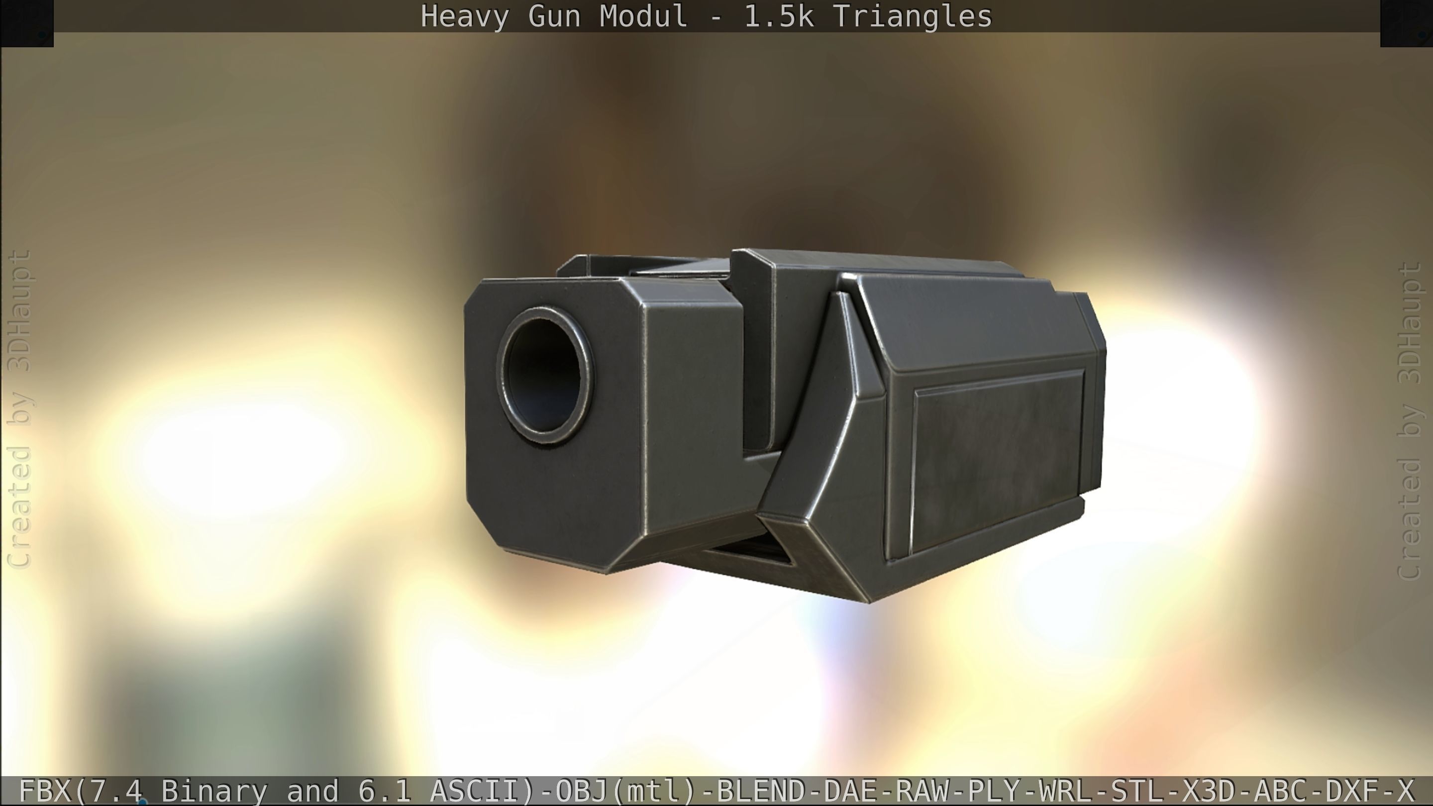 Heavy Gun Modul Animated Low-poly 3D model_288