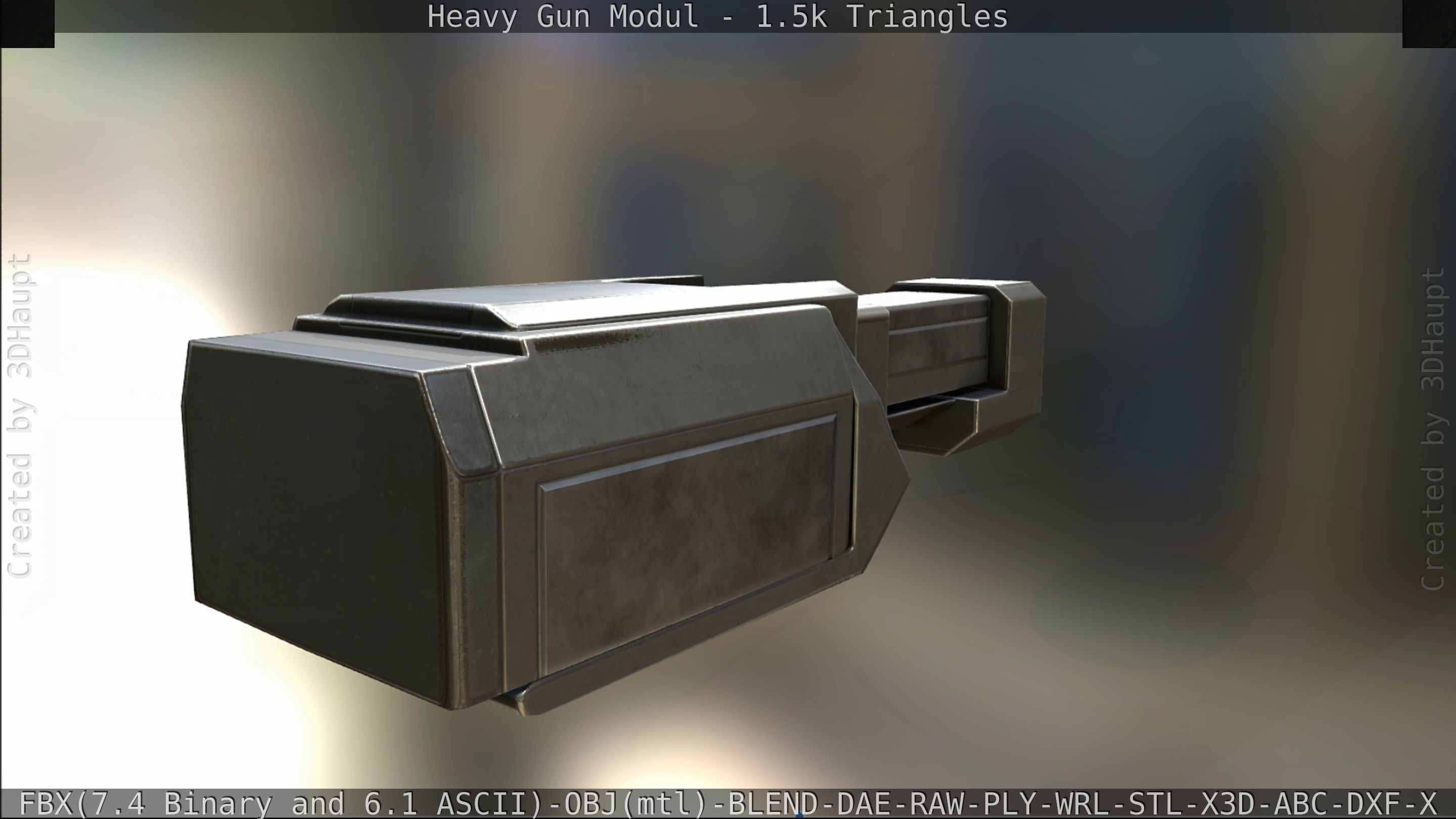 Heavy Gun Modul Animated Low-poly 3D model_296