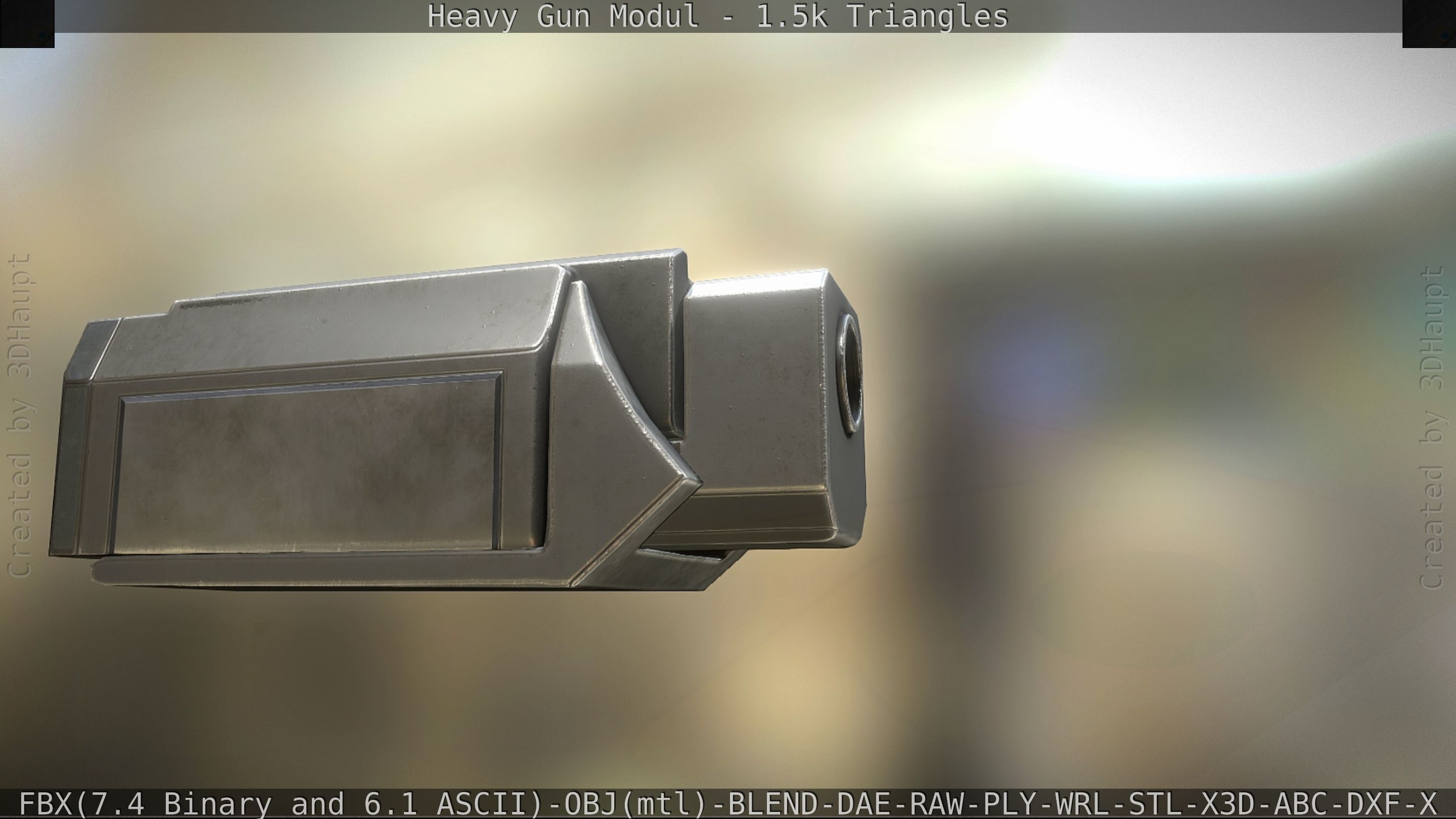 Heavy Gun Modul Animated Low-poly 3D model_17