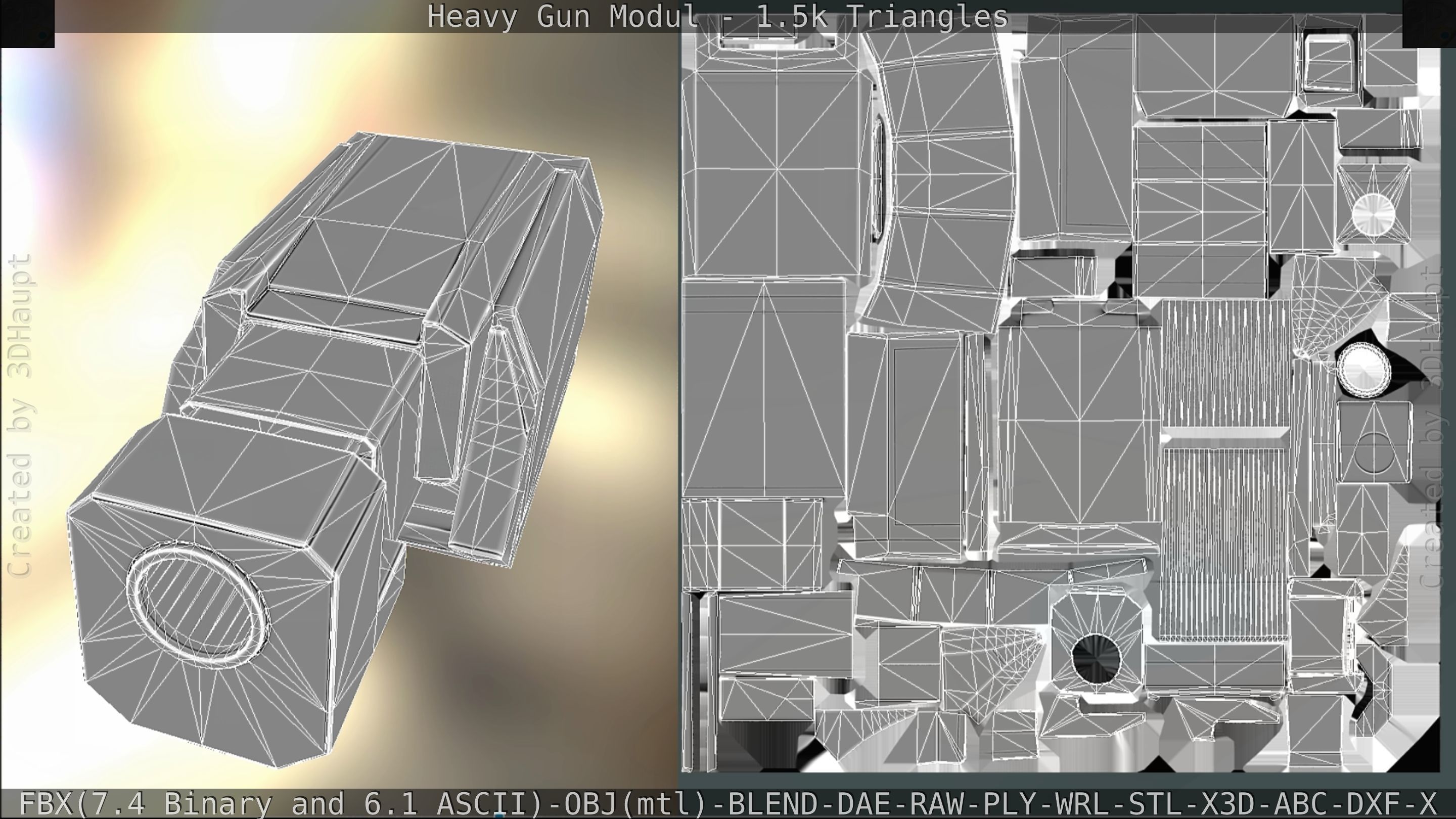 Heavy Gun Modul Animated Low-poly 3D model_220
