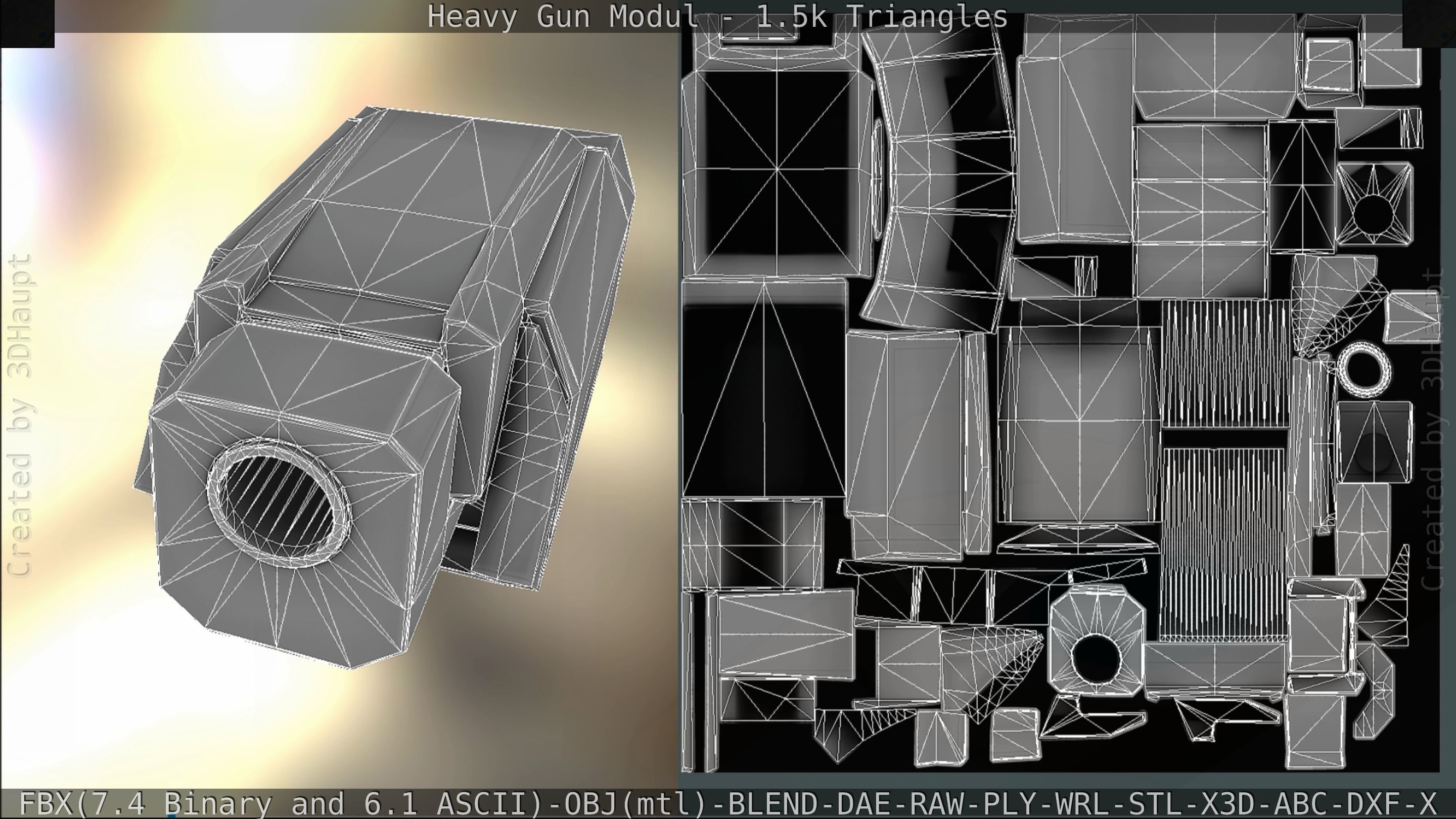 Heavy Gun Modul Animated Low-poly 3D model_215