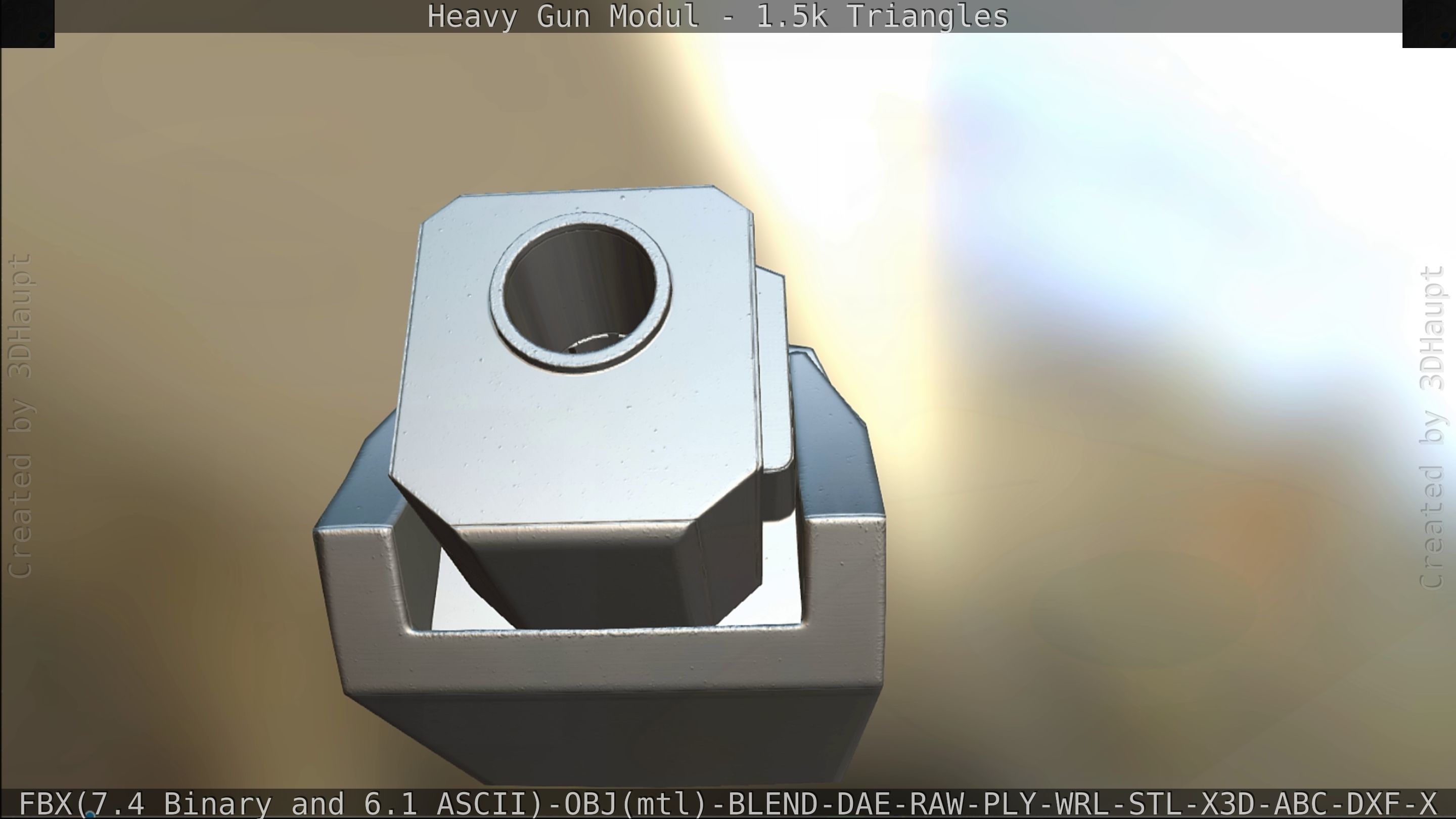 Heavy Gun Modul Animated Low-poly 3D model_263