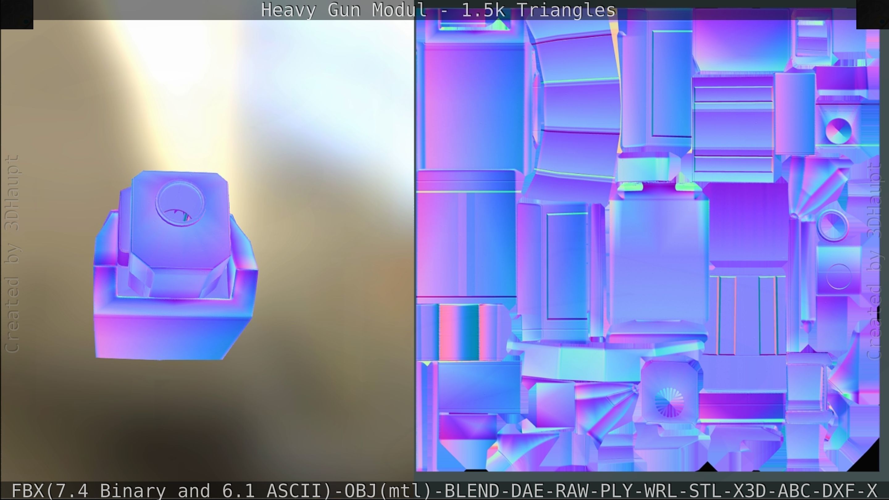 Heavy Gun Modul Animated Low-poly 3D model_186