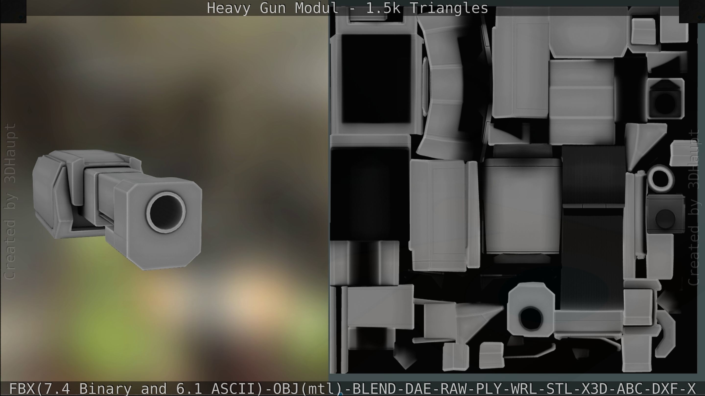 Heavy Gun Modul Animated Low-poly 3D model_200