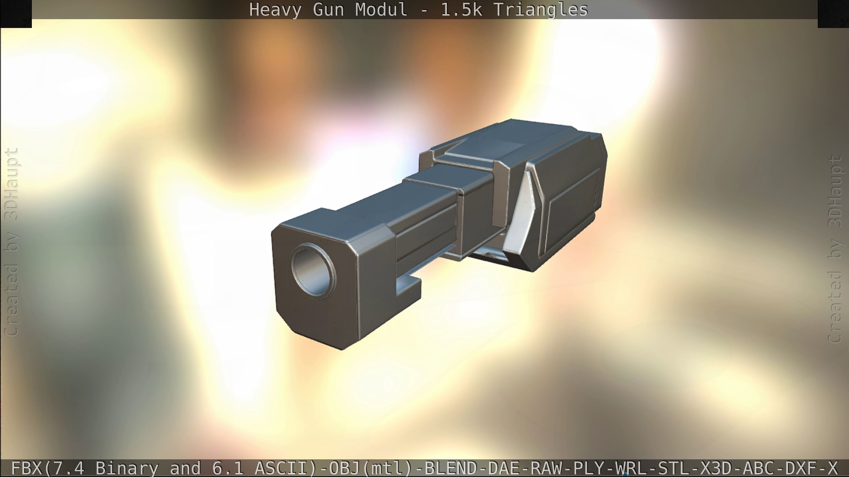 Heavy Gun Modul Animated Low-poly 3D model_316