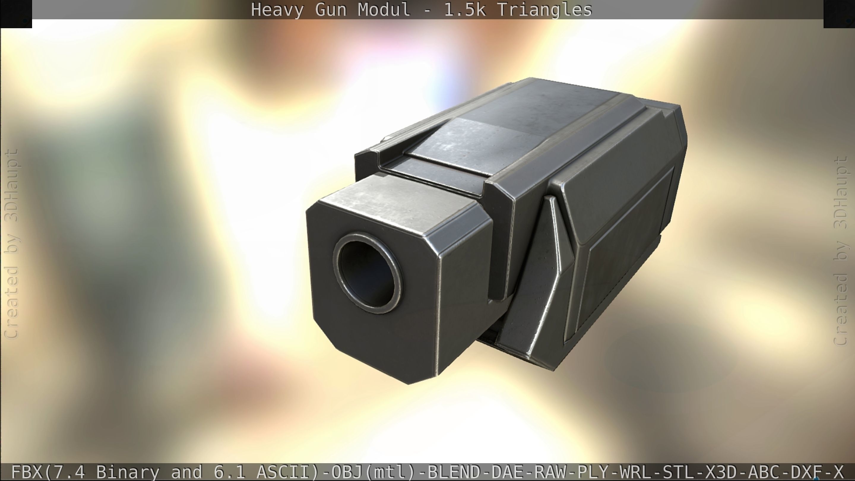 Heavy Gun Modul Animated Low-poly 3D model_305
