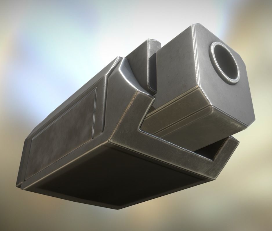 Heavy Gun Modul Animated Low-poly 3D model_3