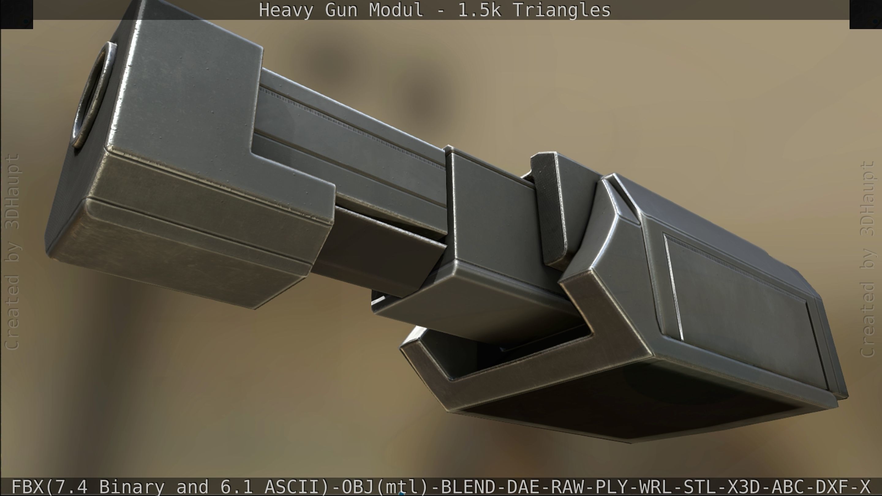 Heavy Gun Modul Animated Low-poly 3D model_321