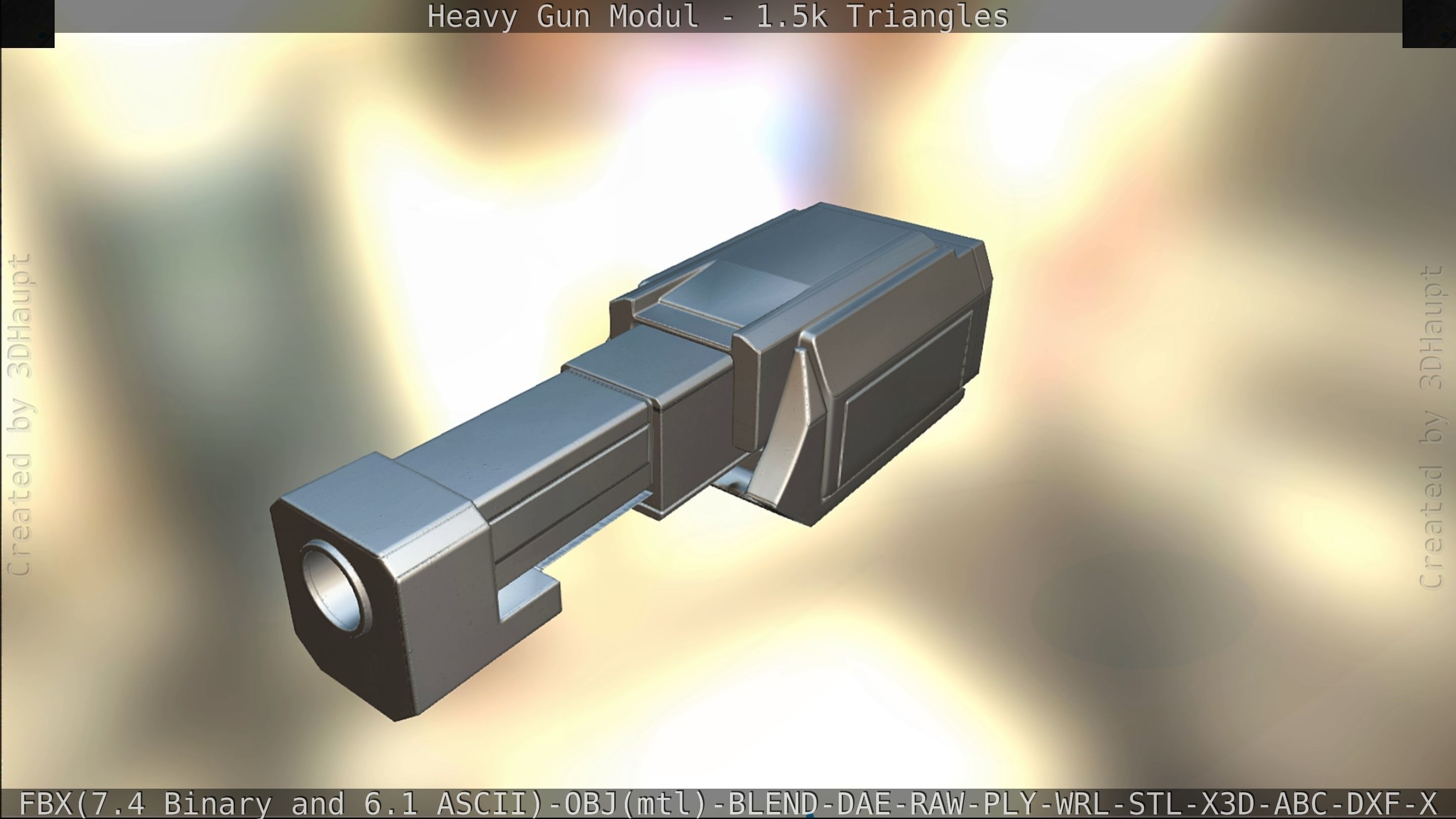 Heavy Gun Modul Animated Low-poly 3D model_274