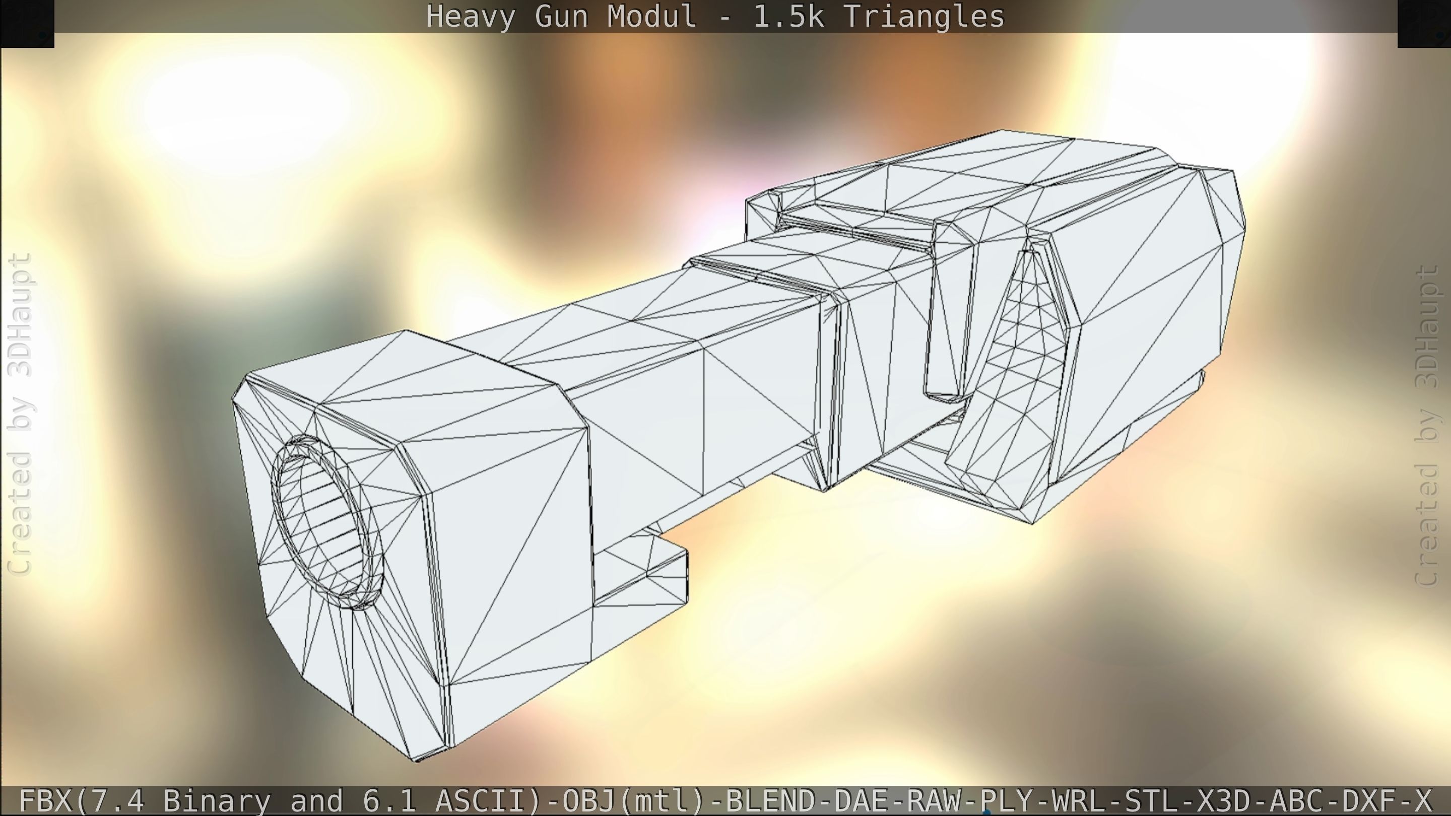 Heavy Gun Modul Animated Low-poly 3D model_129