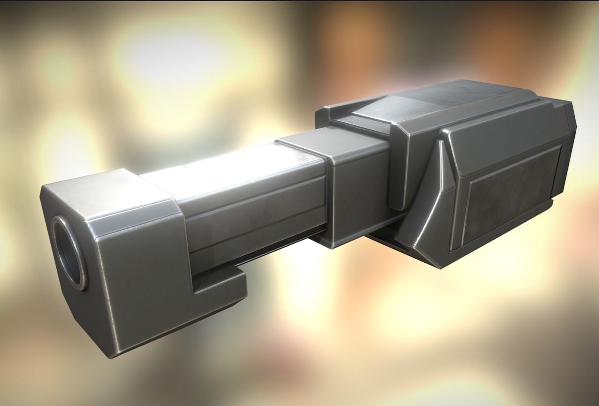 Heavy Gun Modul Animated Low-poly 3D model_6