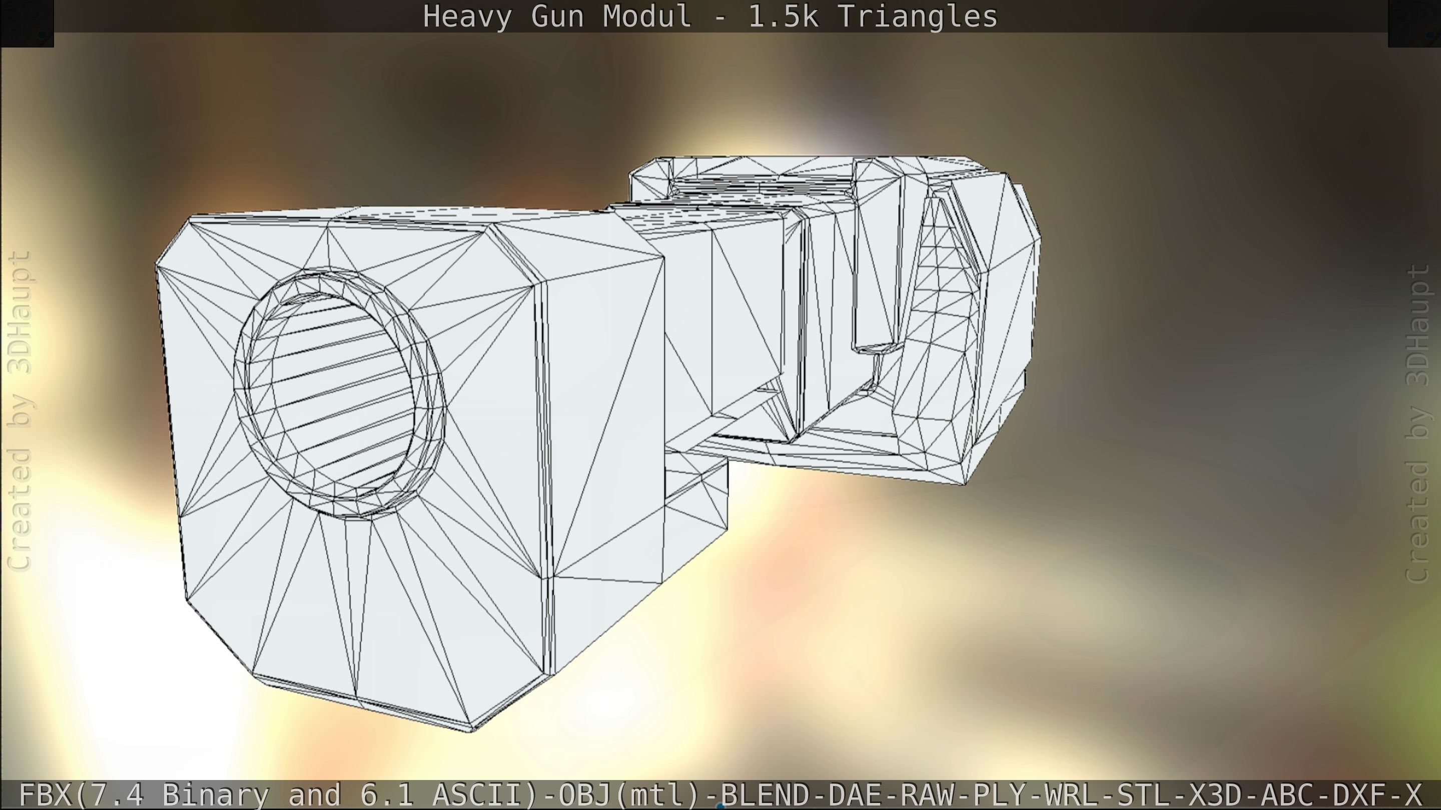 Heavy Gun Modul Animated Low-poly 3D model_125