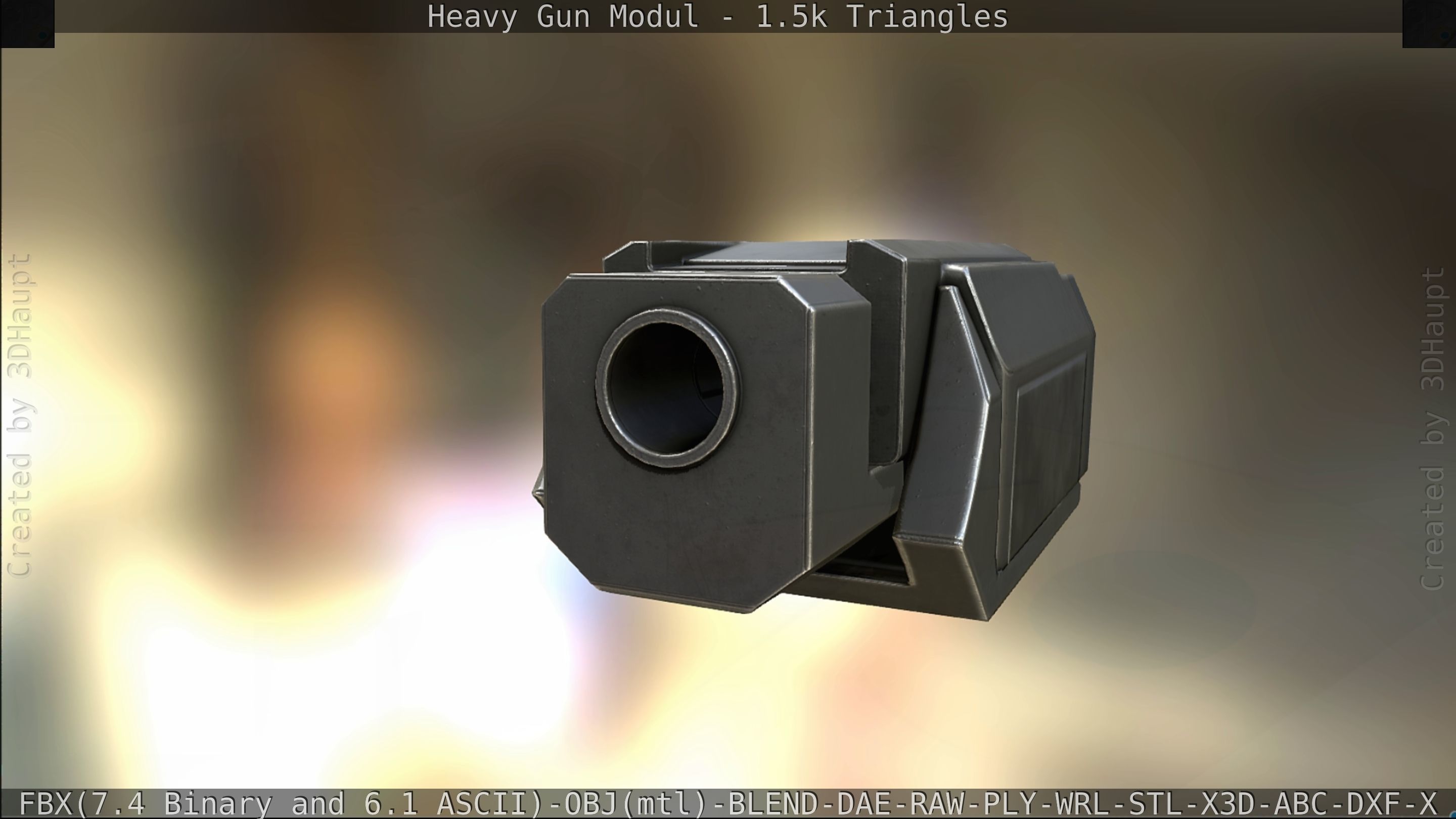 Heavy Gun Modul Animated Low-poly 3D model_306