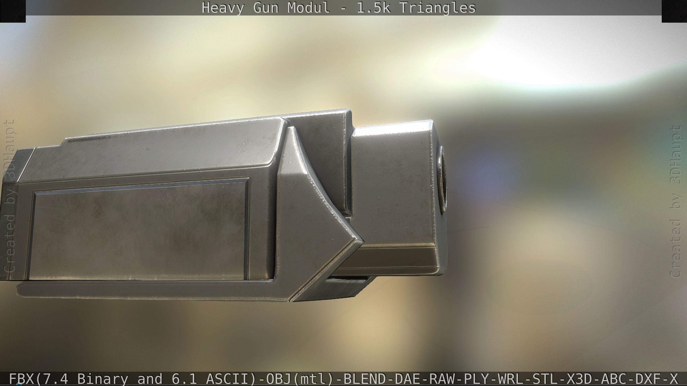 Heavy Gun Modul Animated Low-poly 3D model_18