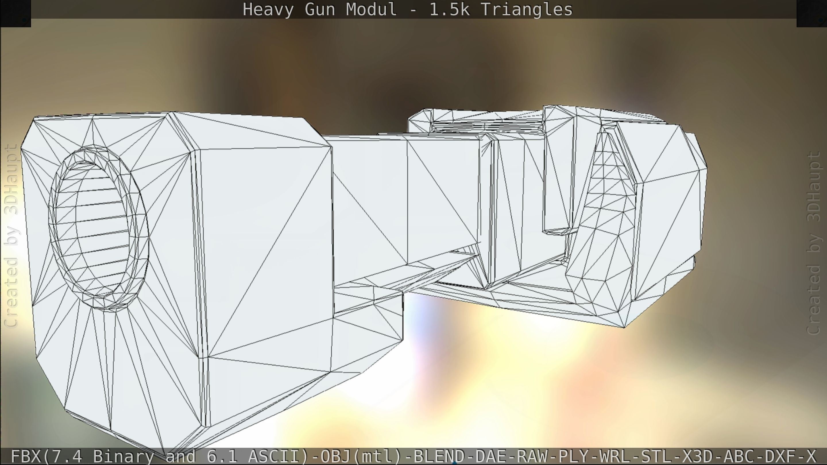 Heavy Gun Modul Animated Low-poly 3D model_101