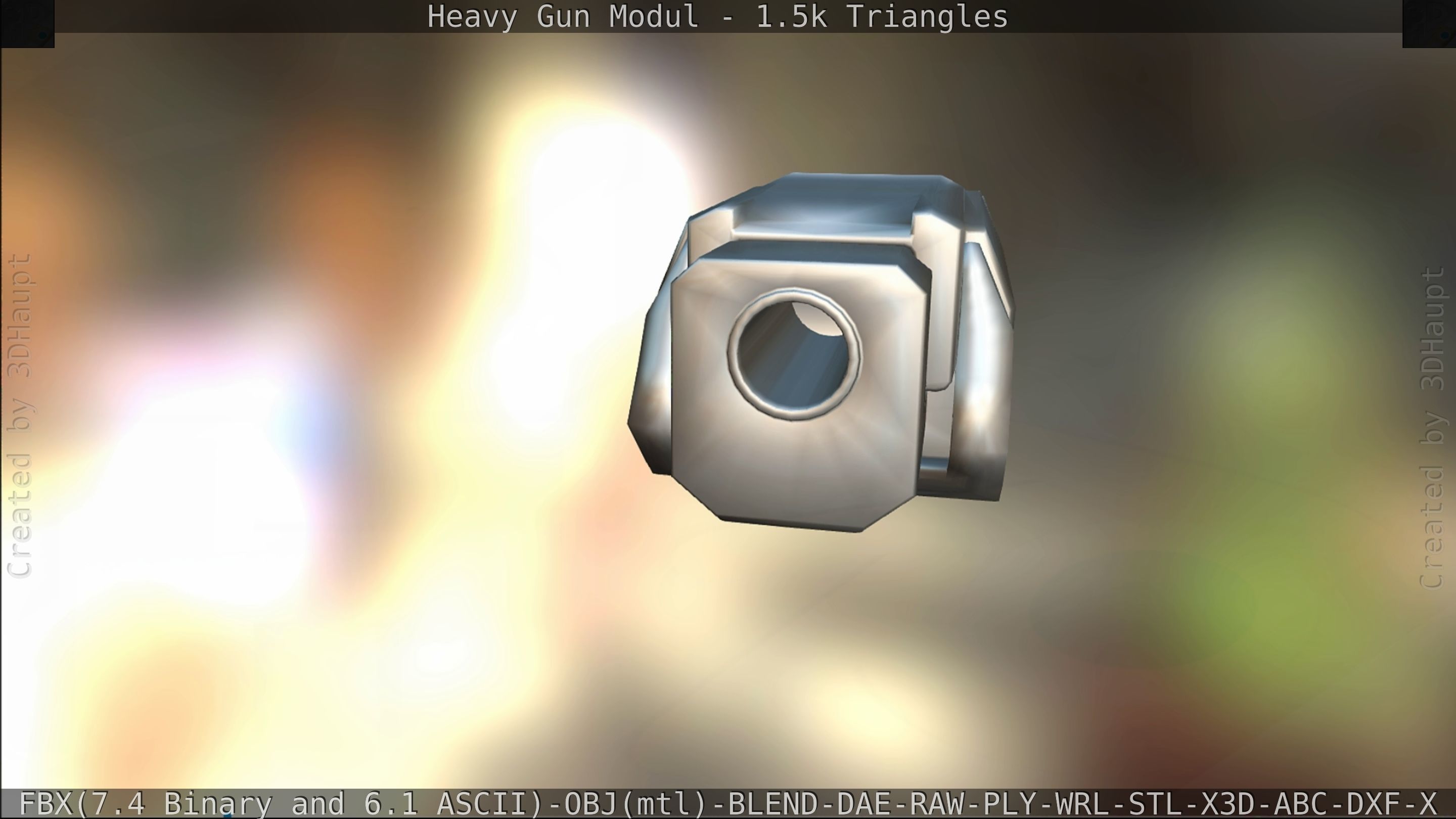 Heavy Gun Modul Animated Low-poly 3D model_240