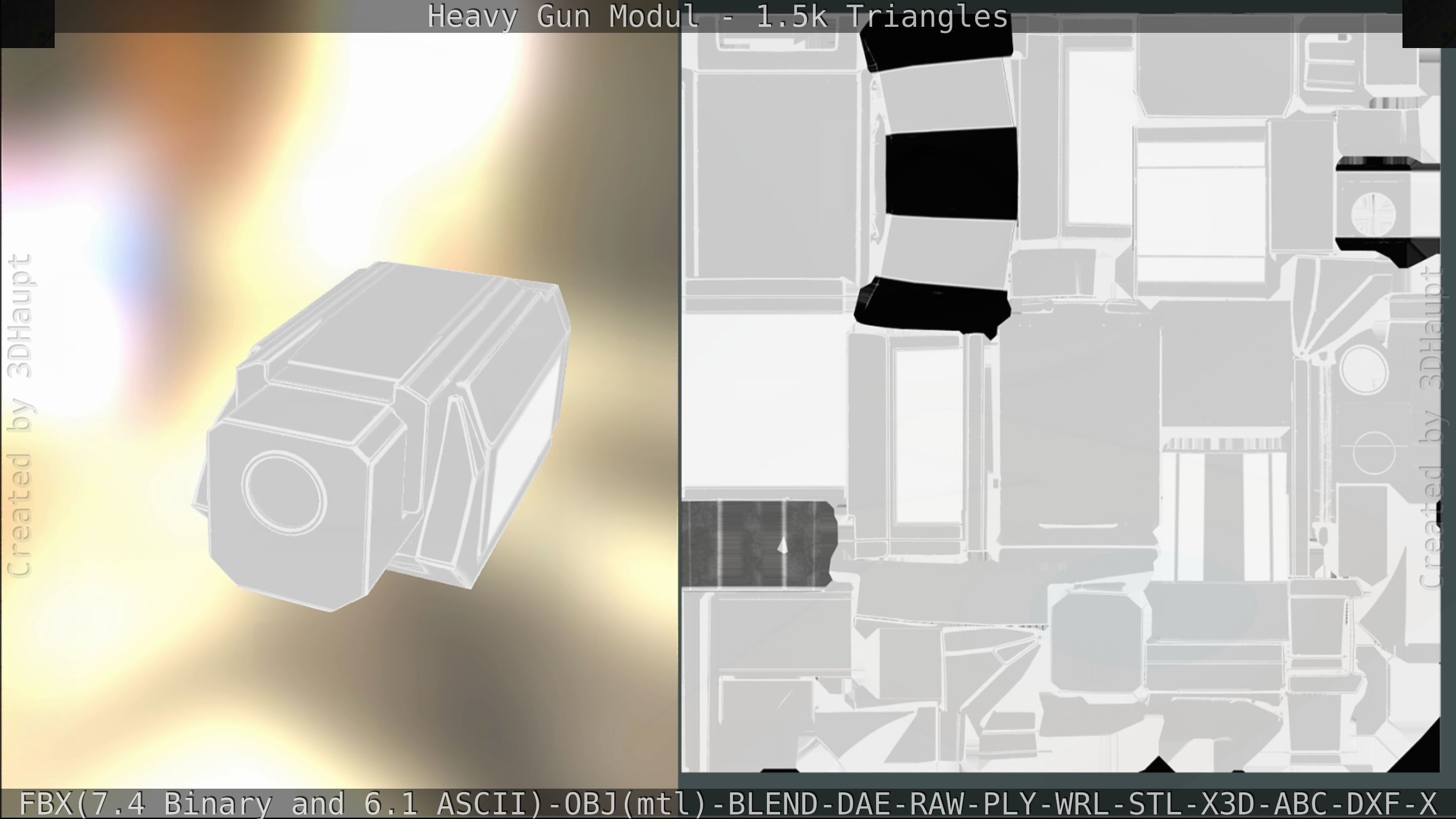Heavy Gun Modul Animated Low-poly 3D model_164