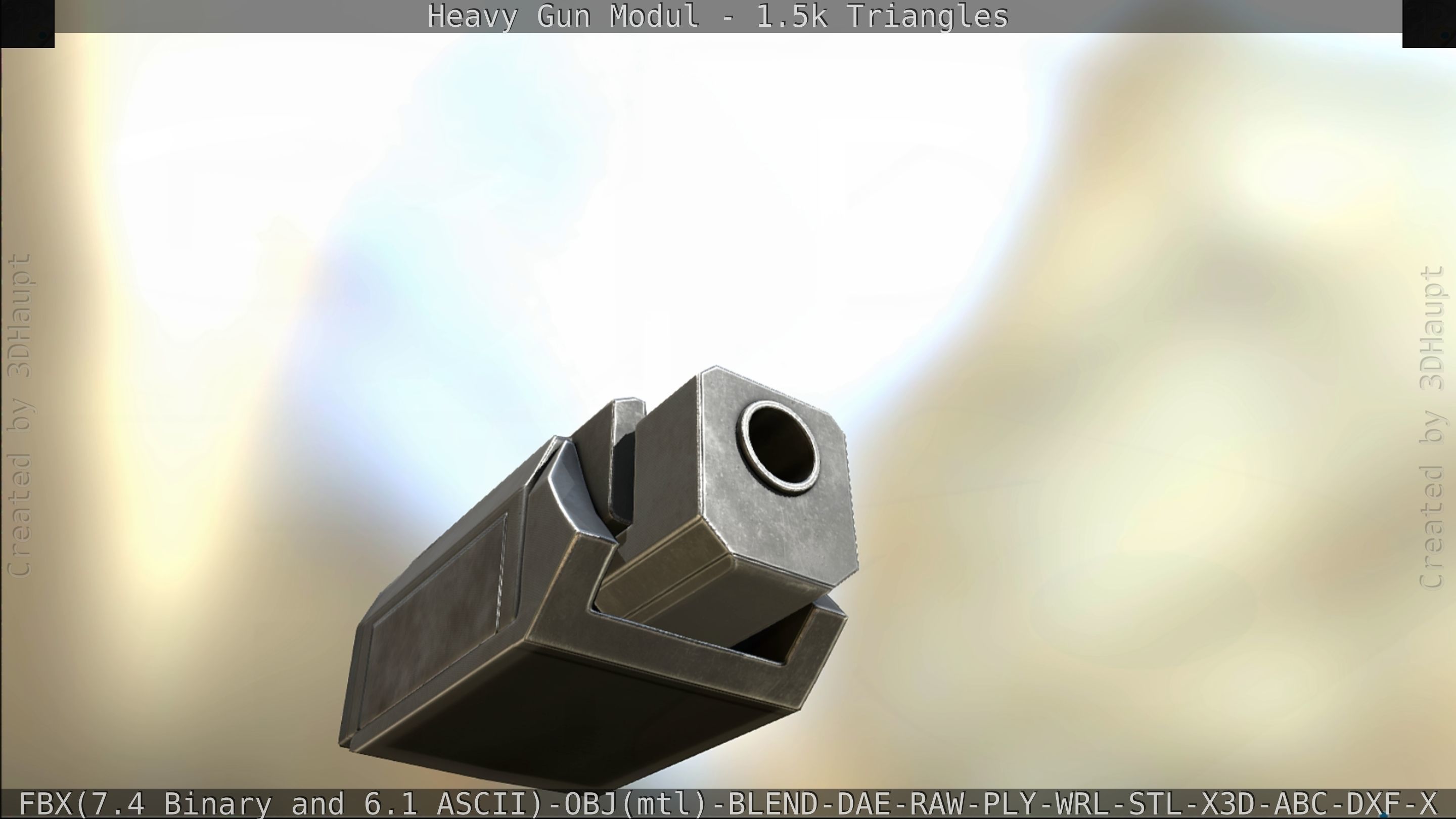 Heavy Gun Modul Animated Low-poly 3D model_330