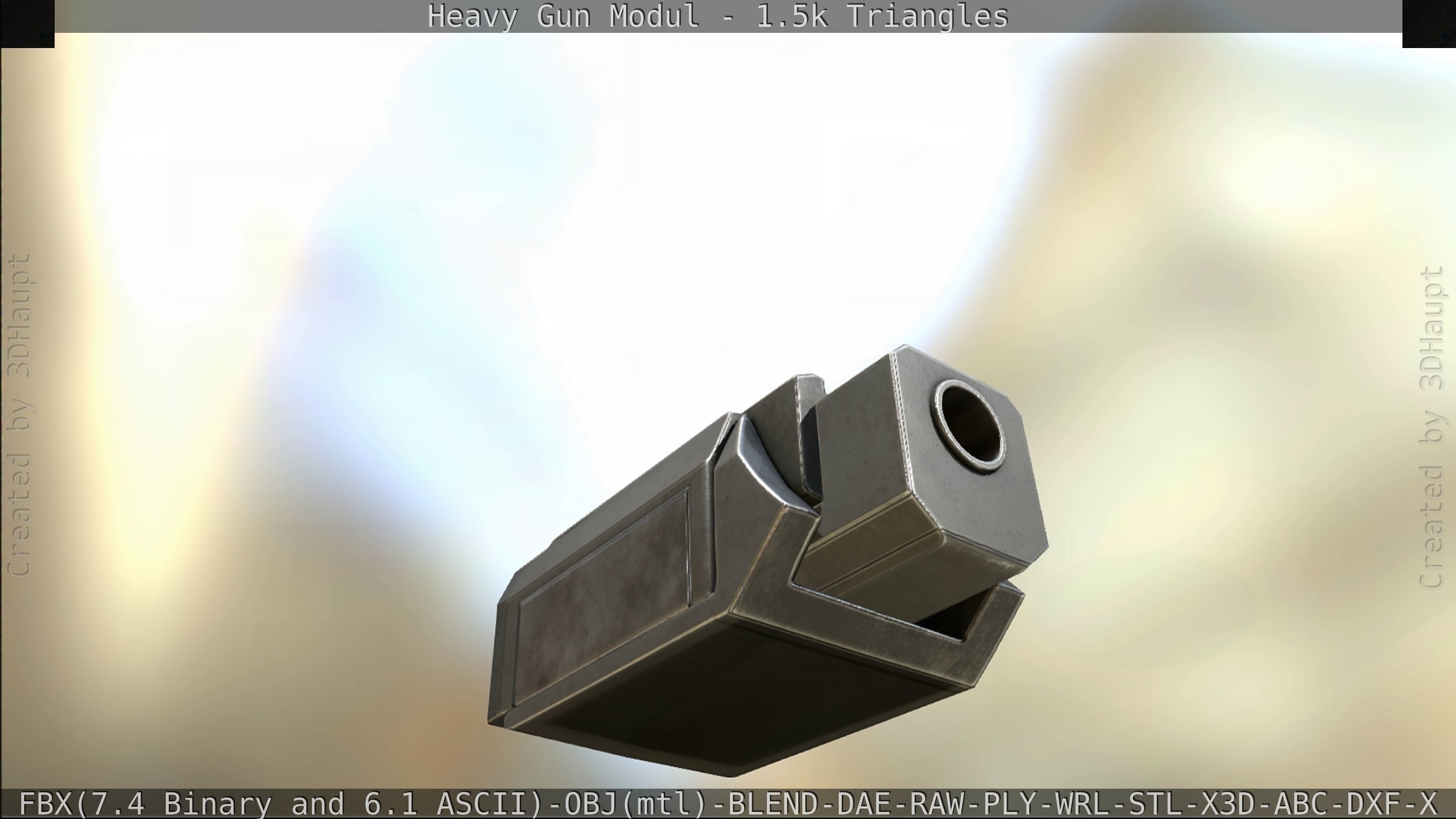 Heavy Gun Modul Animated Low-poly 3D model_332