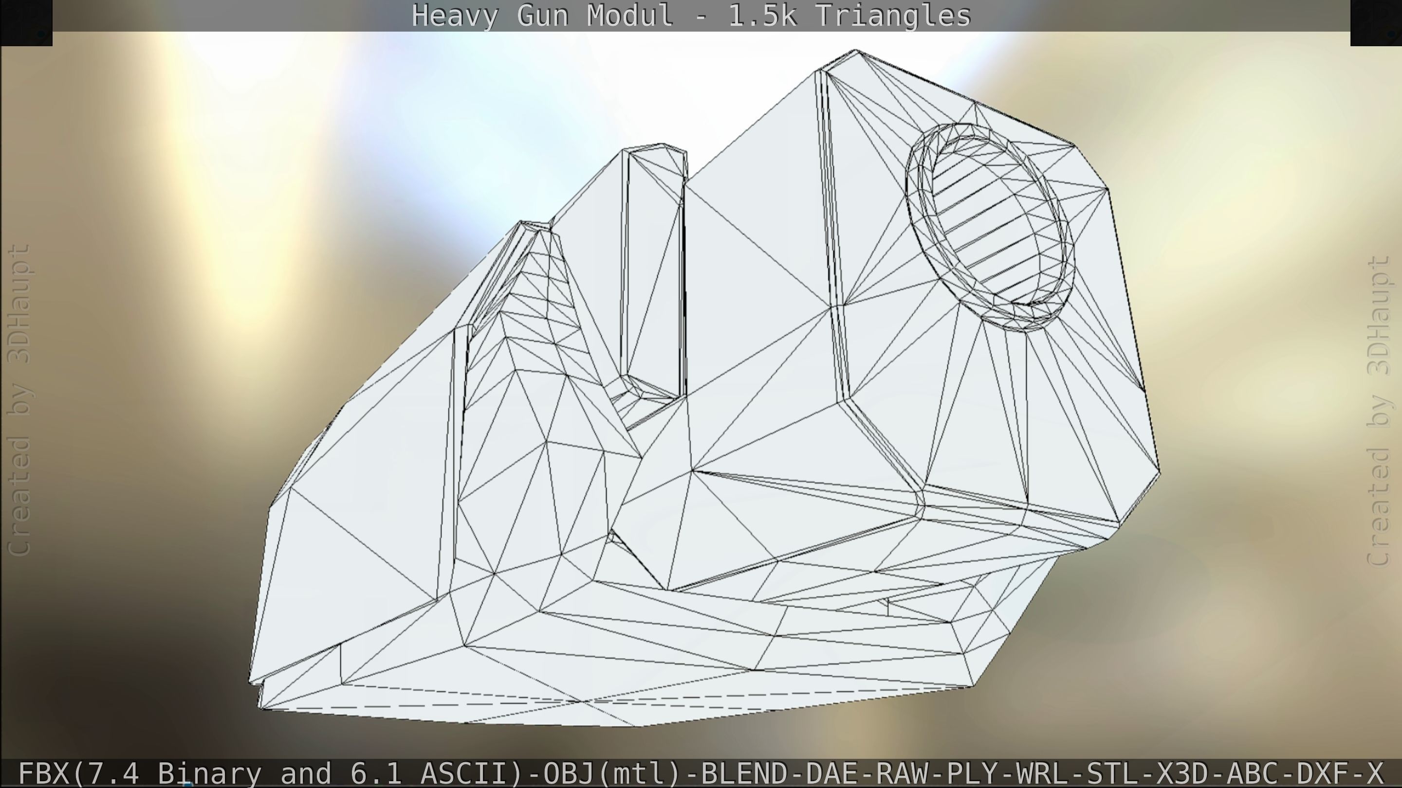 Heavy Gun Modul Animated Low-poly 3D model_142