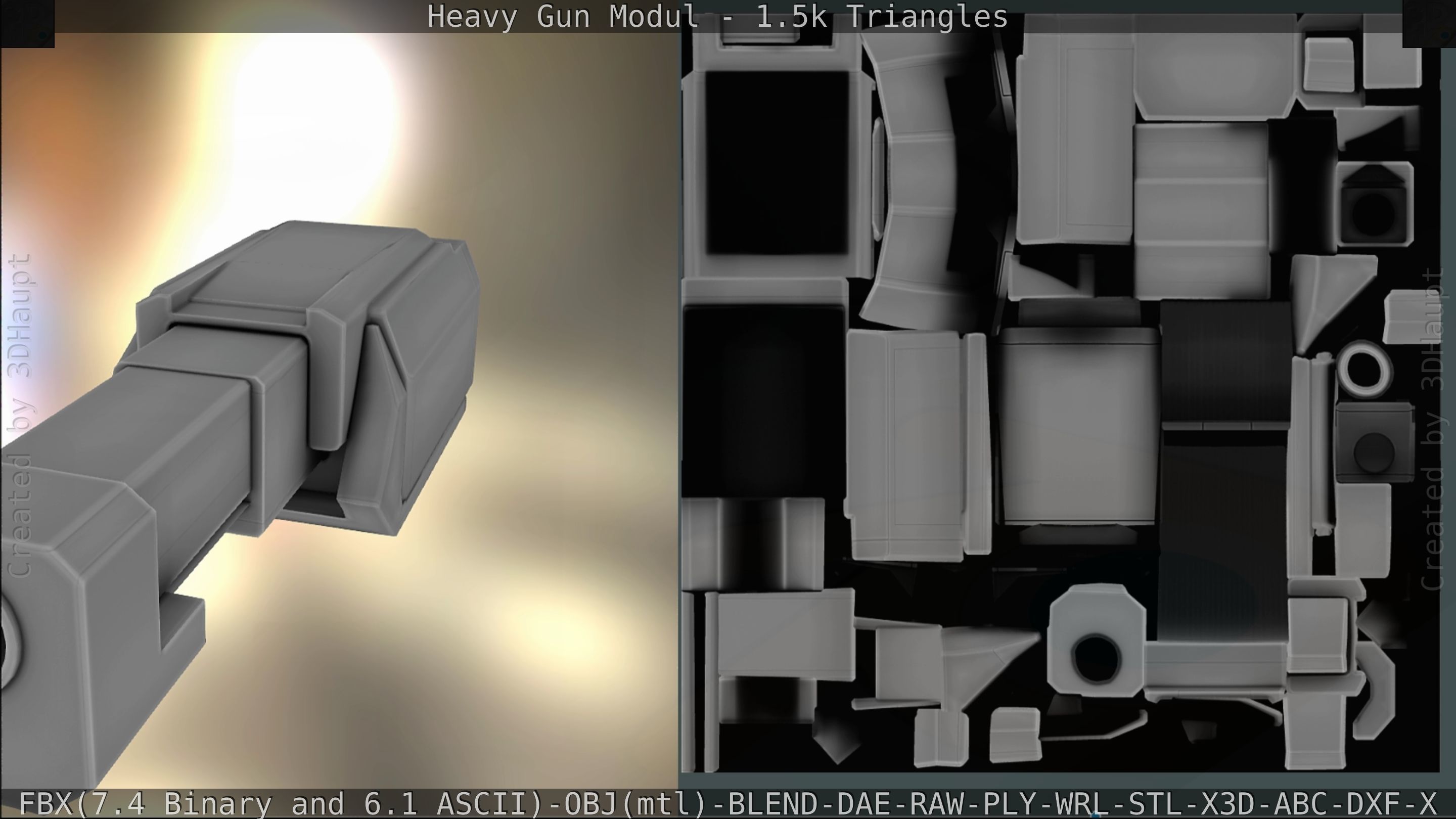 Heavy Gun Modul Animated Low-poly 3D model_205