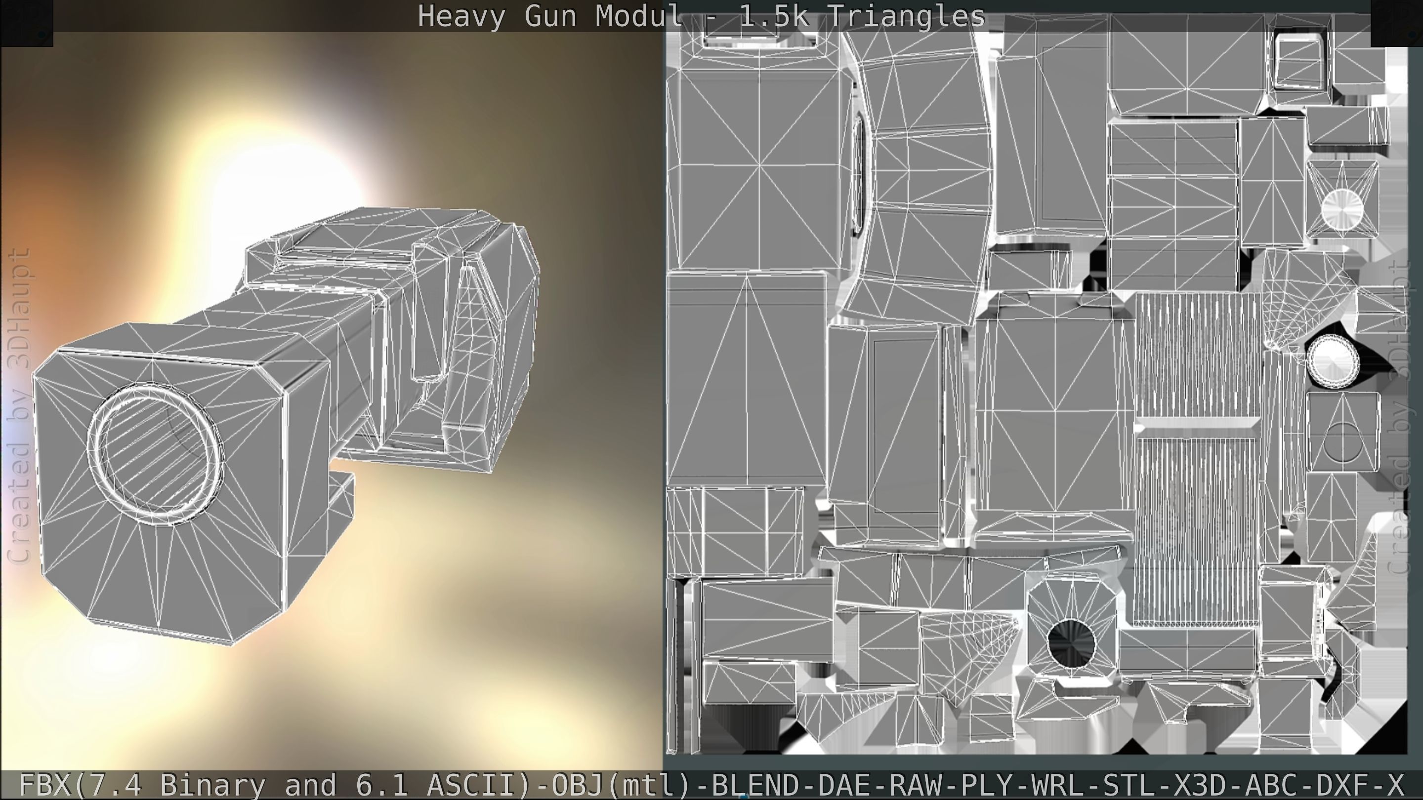 Heavy Gun Modul Animated Low-poly 3D model_222