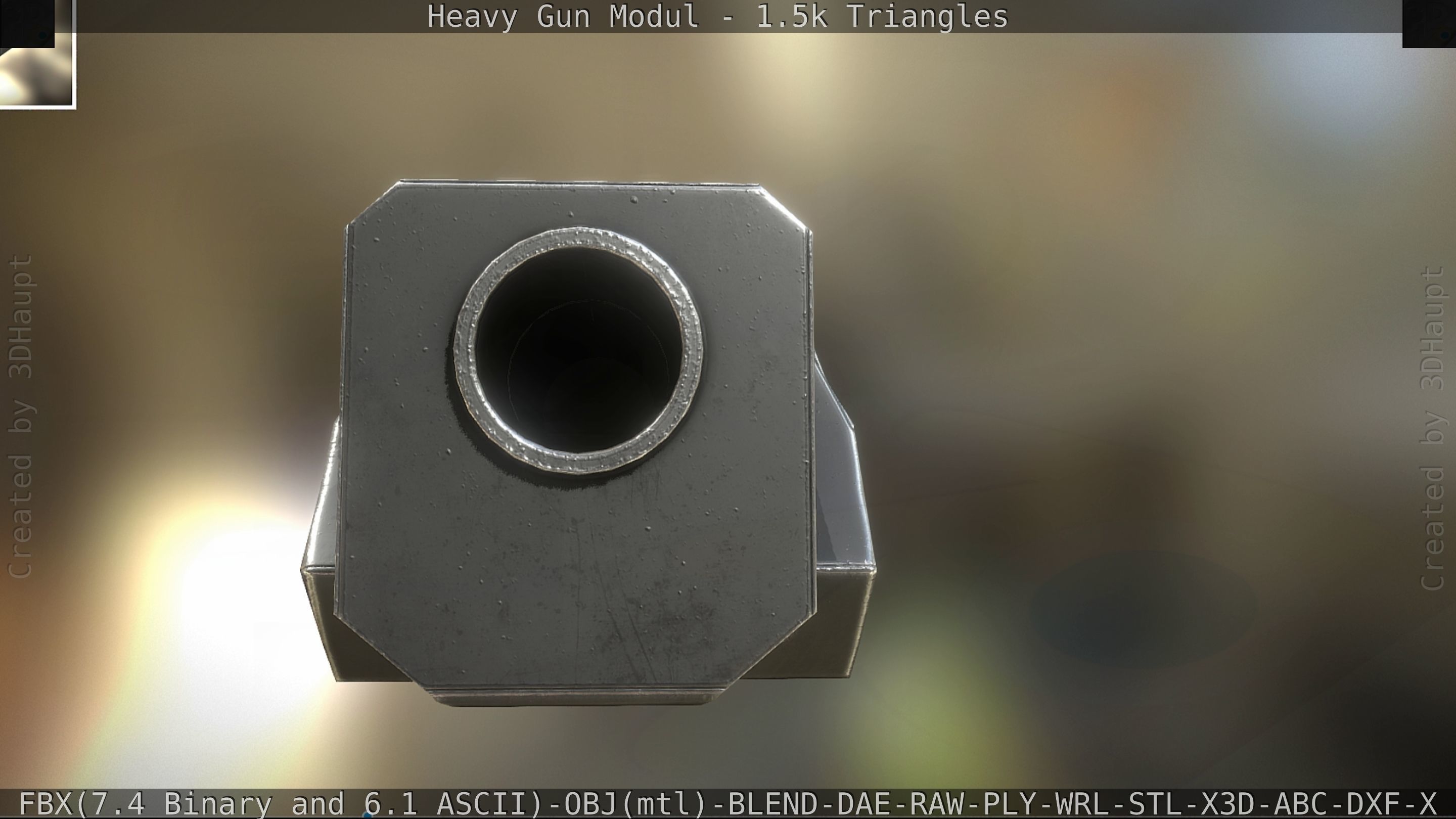 Heavy Gun Modul Animated Low-poly 3D model_23