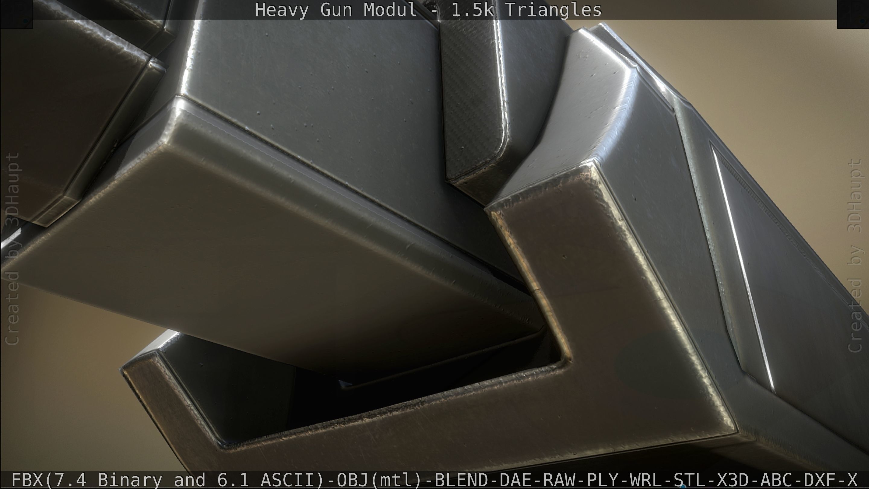 Heavy Gun Modul Animated Low-poly 3D model_60