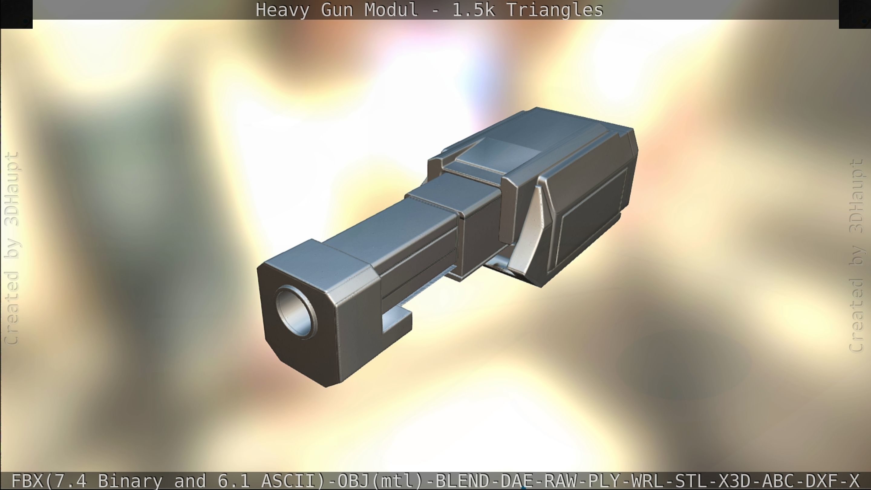 Heavy Gun Modul Animated Low-poly 3D model_300
