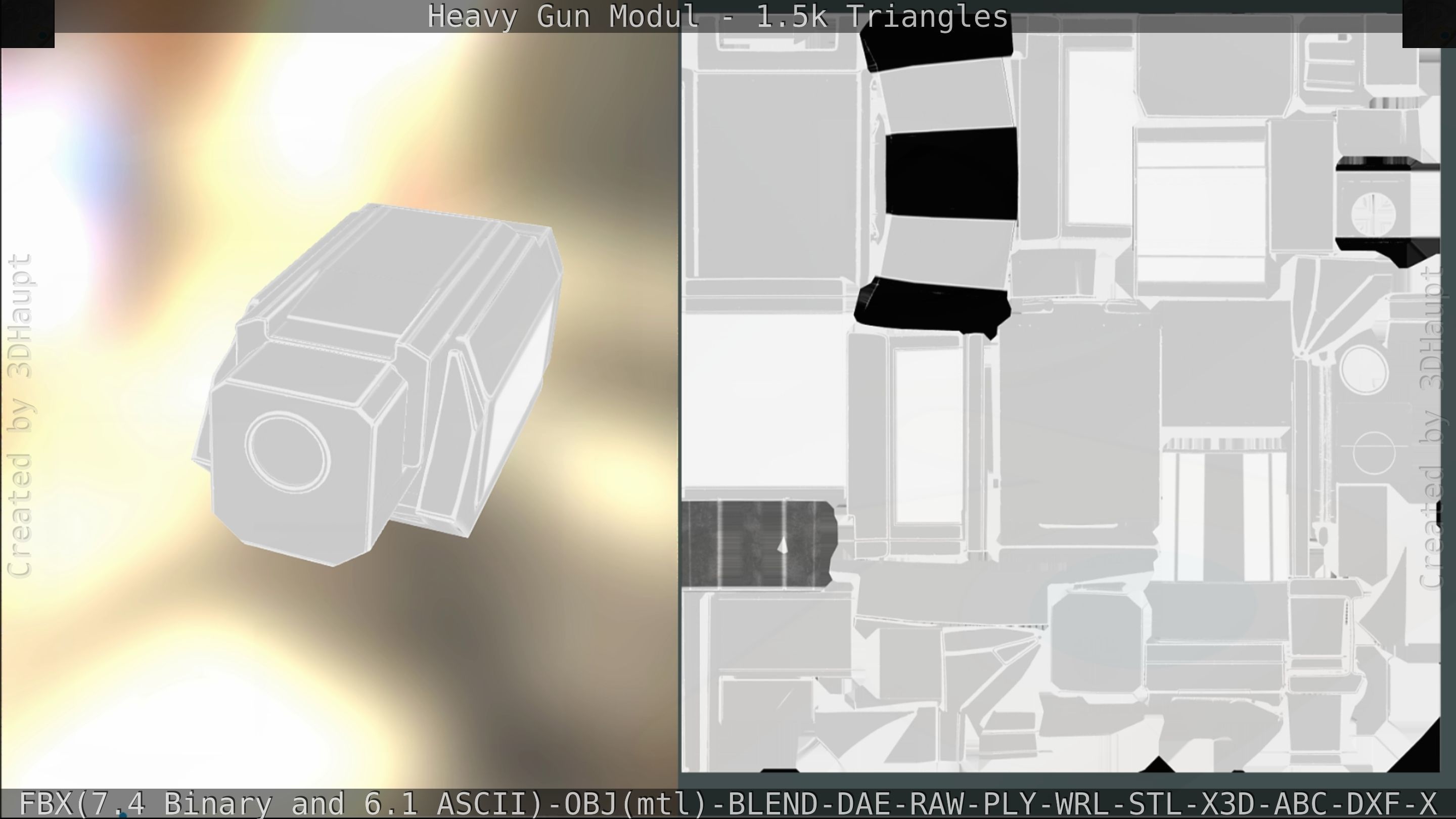 Heavy Gun Modul Animated Low-poly 3D model_166