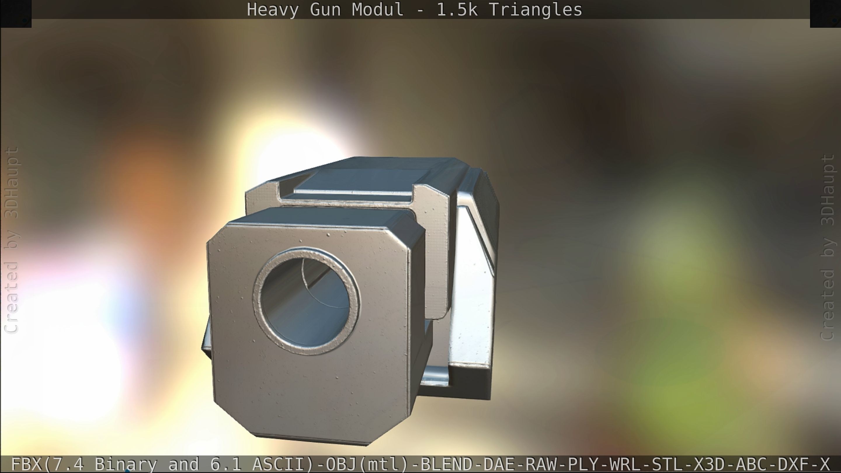 Heavy Gun Modul Animated Low-poly 3D model_266