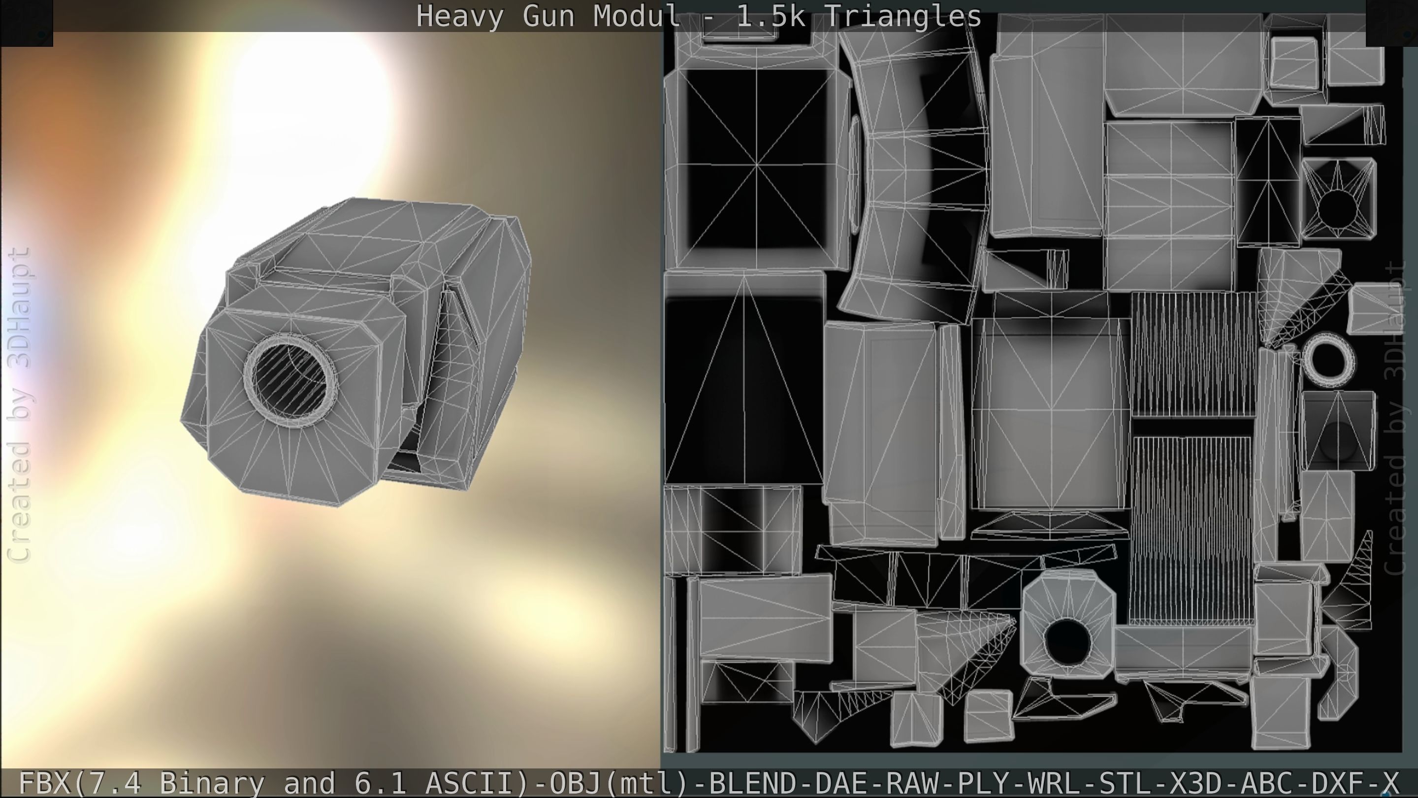 Heavy Gun Modul Animated Low-poly 3D model_210
