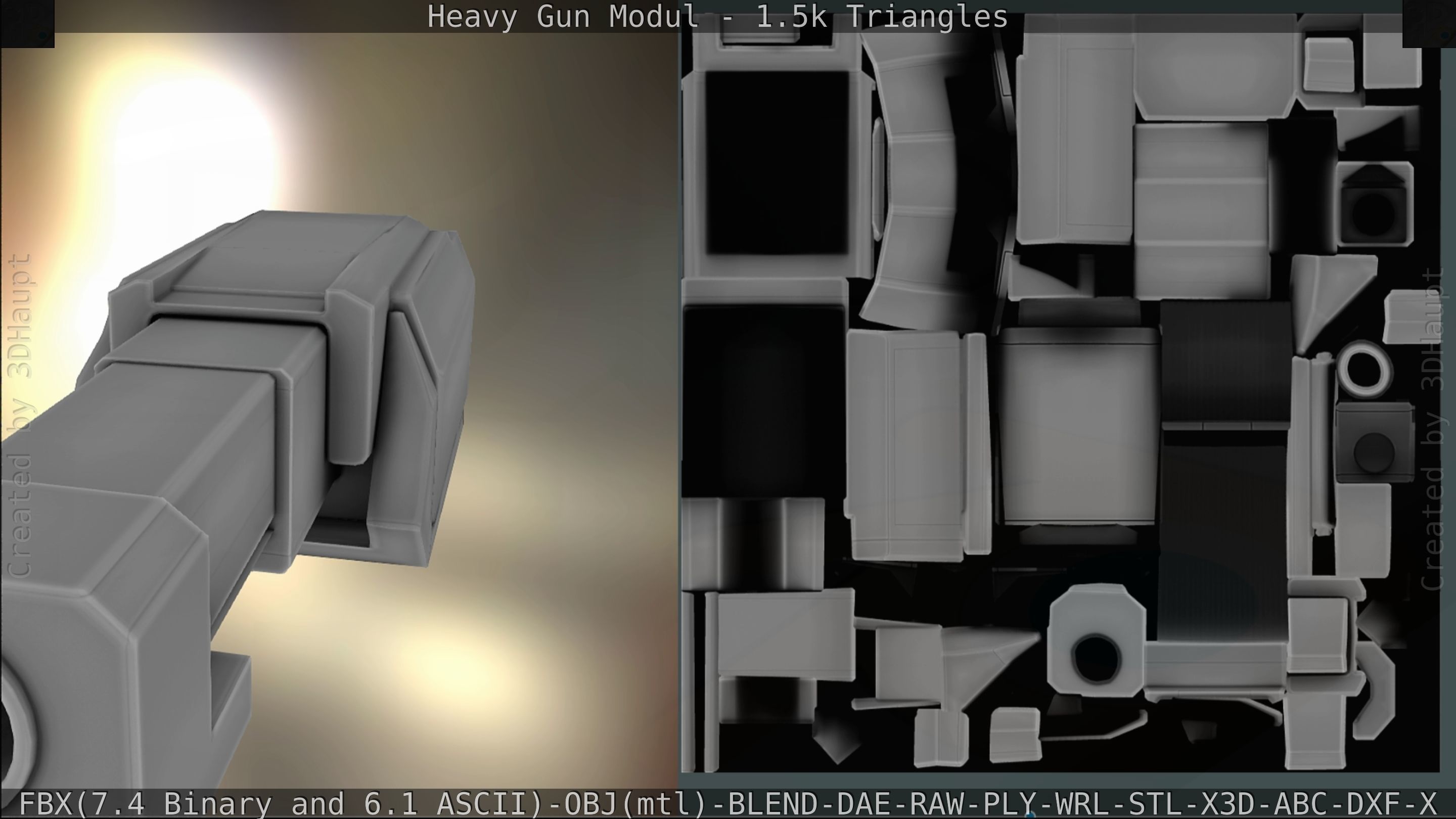Heavy Gun Modul Animated Low-poly 3D model_204