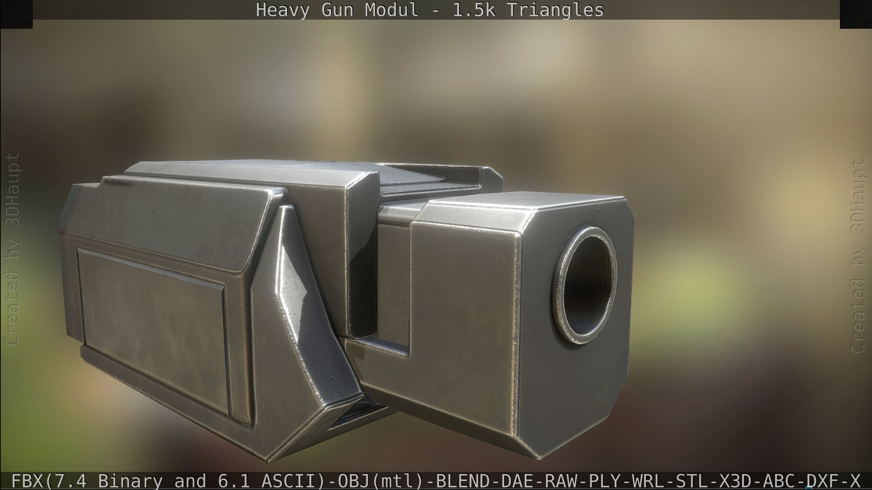 Heavy Gun Modul Animated Low-poly 3D model_38