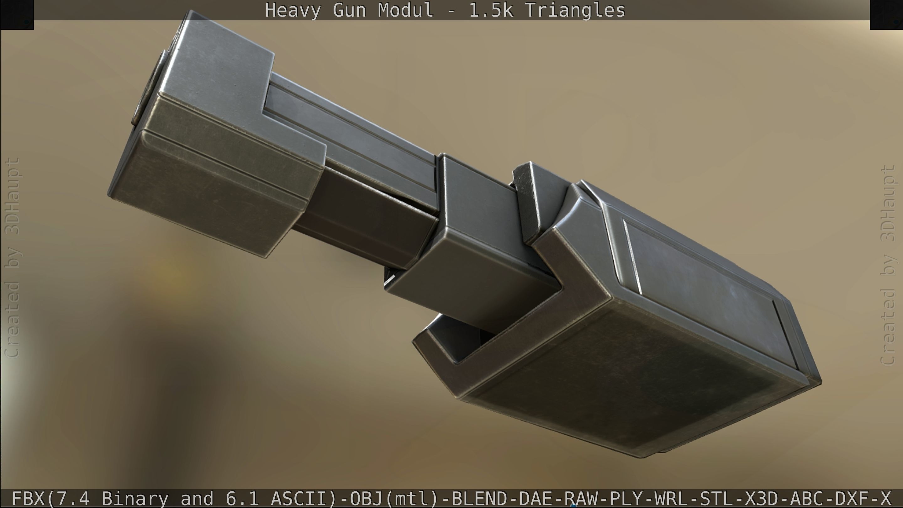 Heavy Gun Modul Animated Low-poly 3D model_323