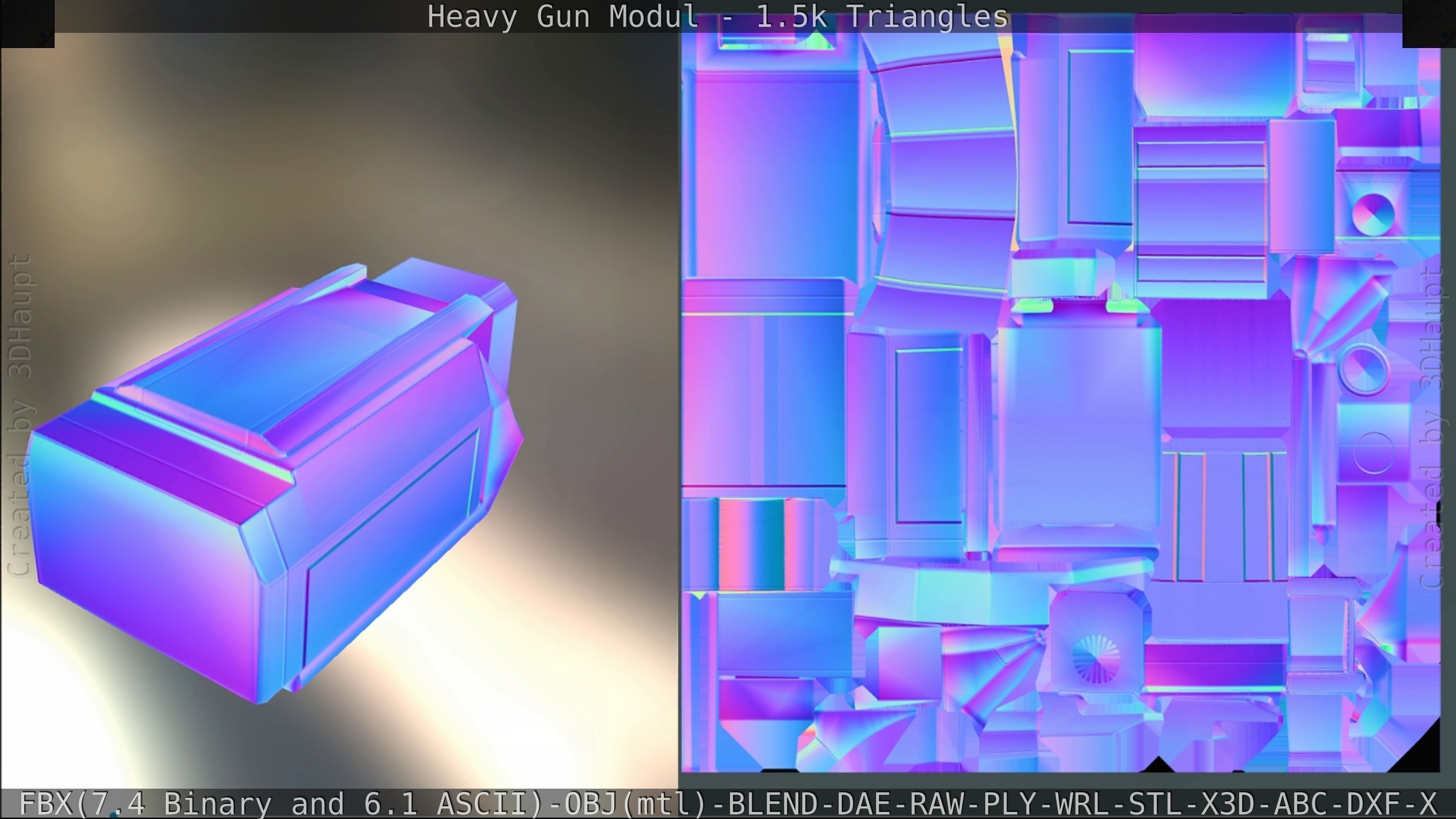 Heavy Gun Modul Animated Low-poly 3D model_191