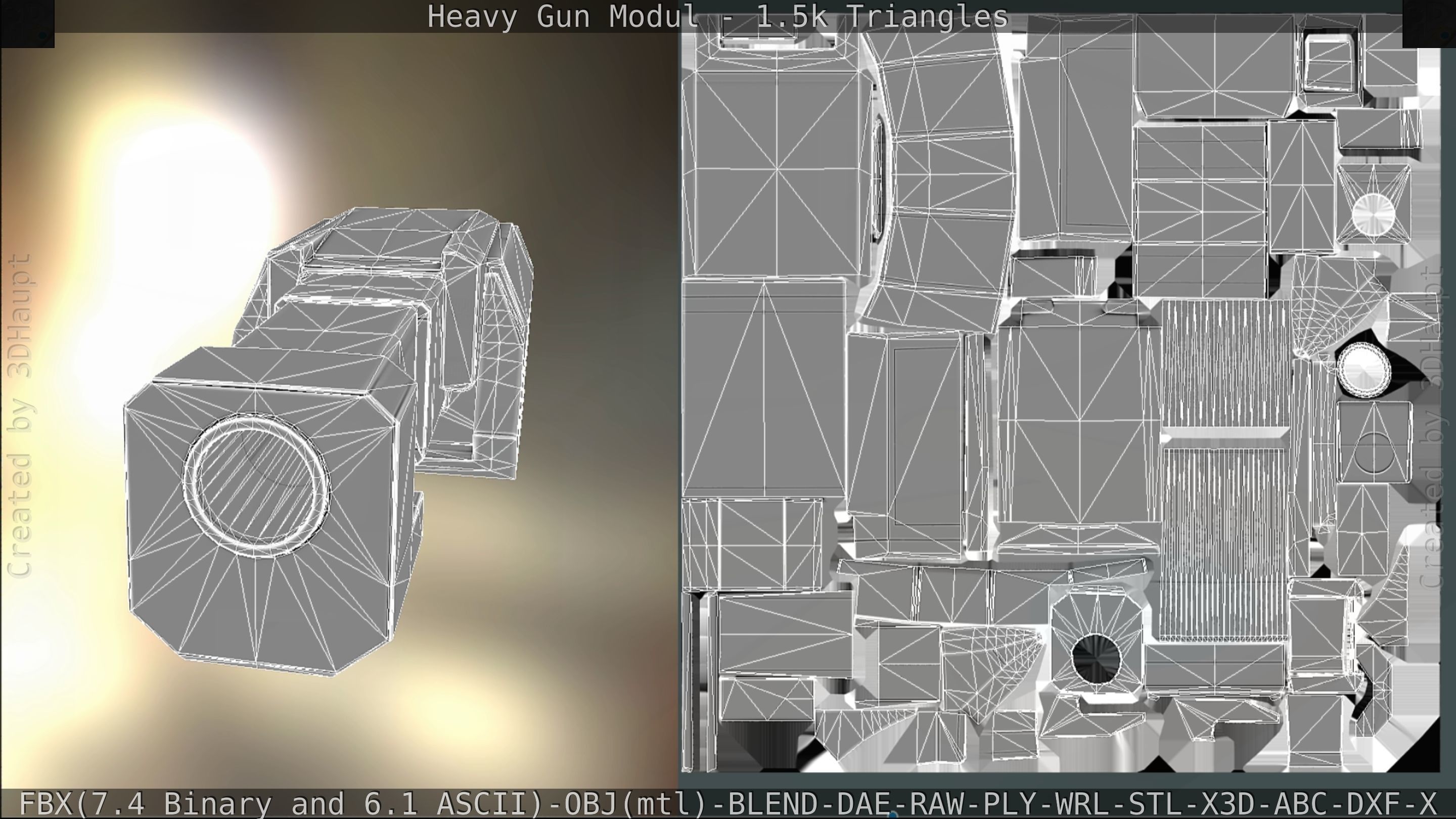 Heavy Gun Modul Animated Low-poly 3D model_225