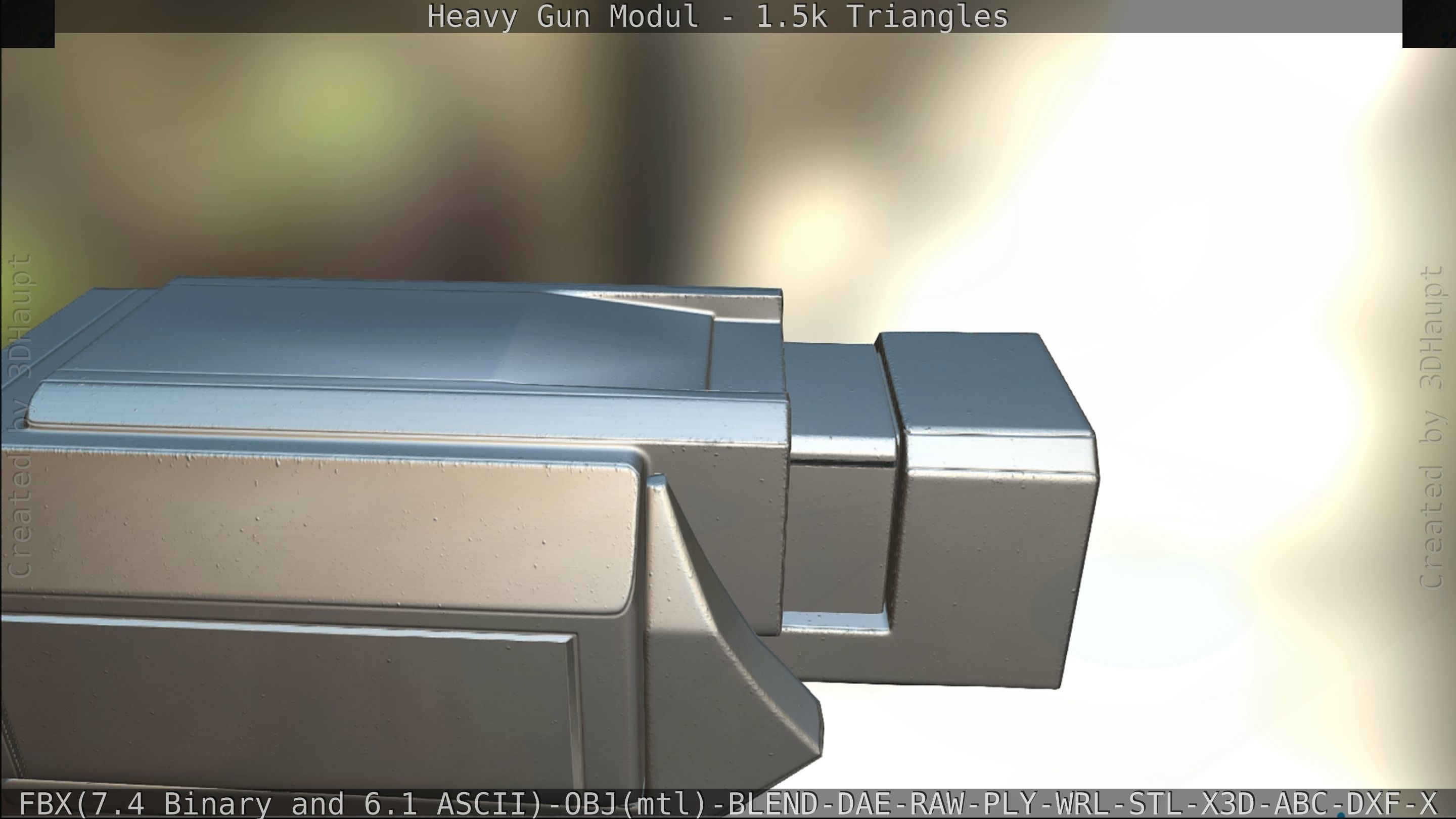 Heavy Gun Modul Animated Low-poly 3D model_258