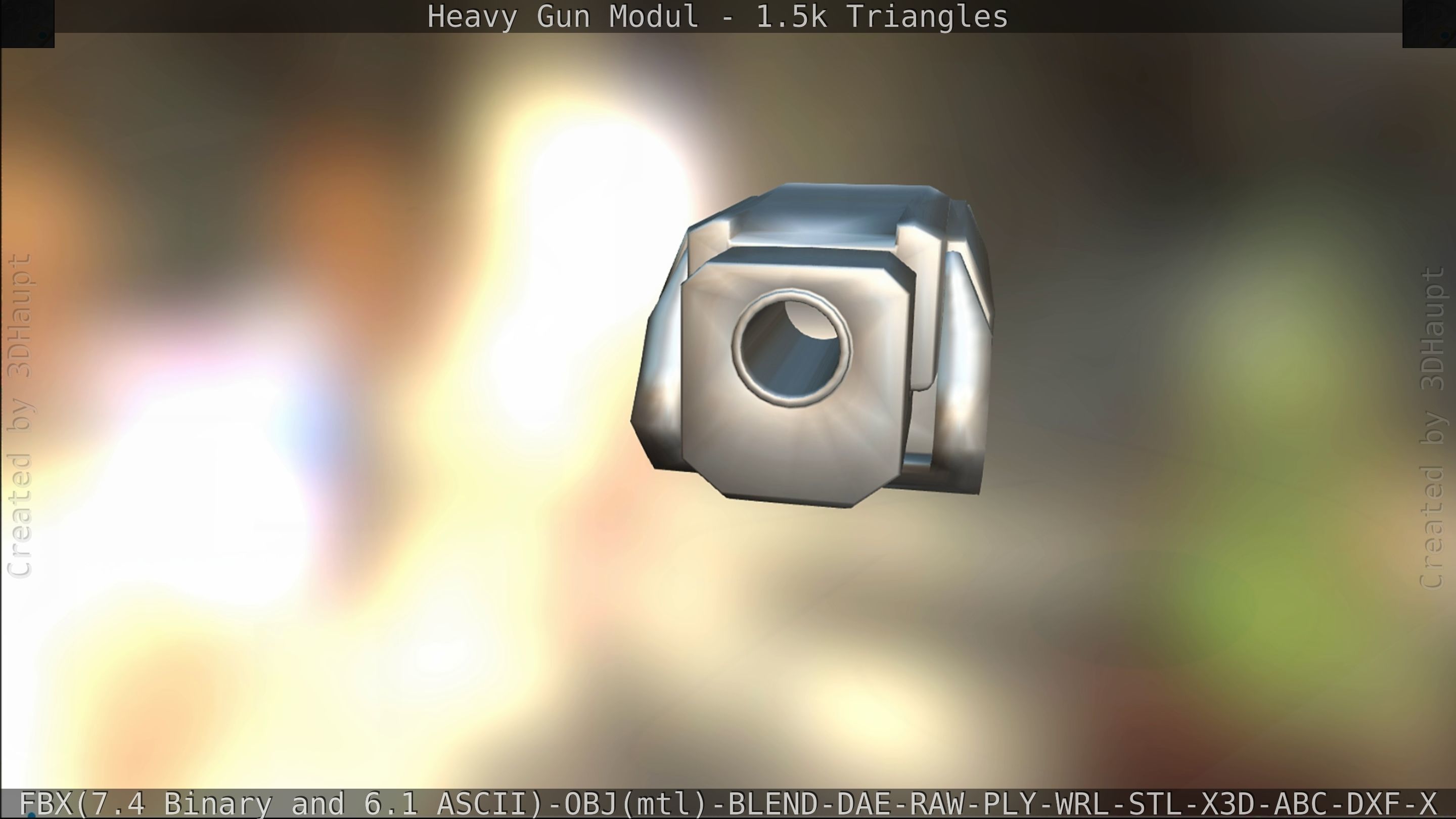 Heavy Gun Modul Animated Low-poly 3D model_237