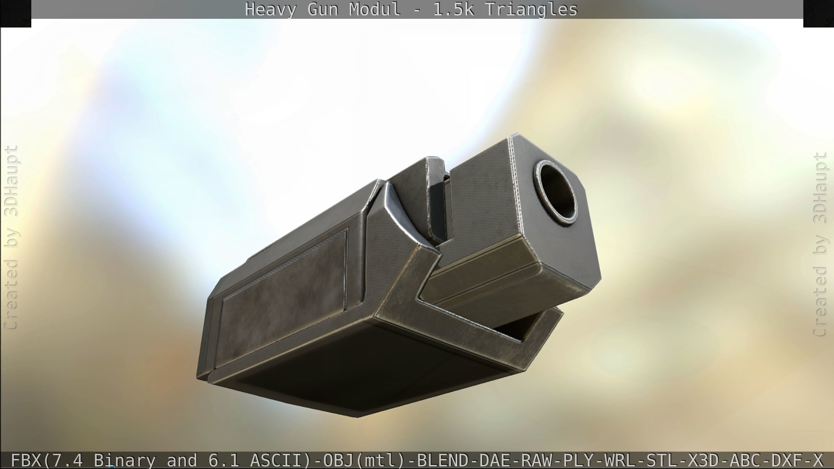 Heavy Gun Modul Animated Low-poly 3D model_337